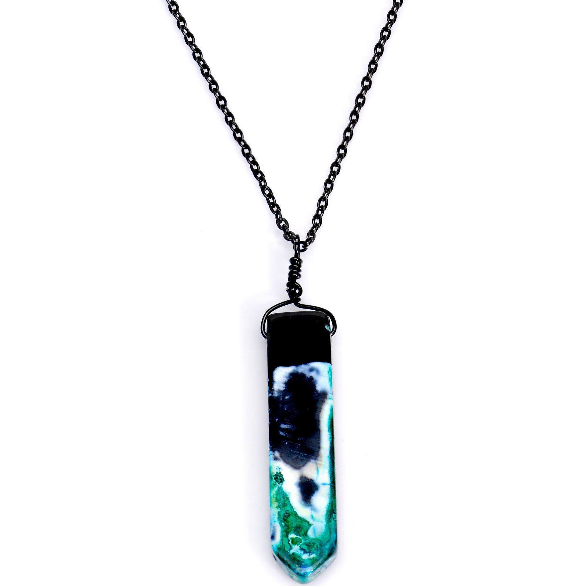 Handcrafted Intricate Natural Agate Stone Chain Necklace