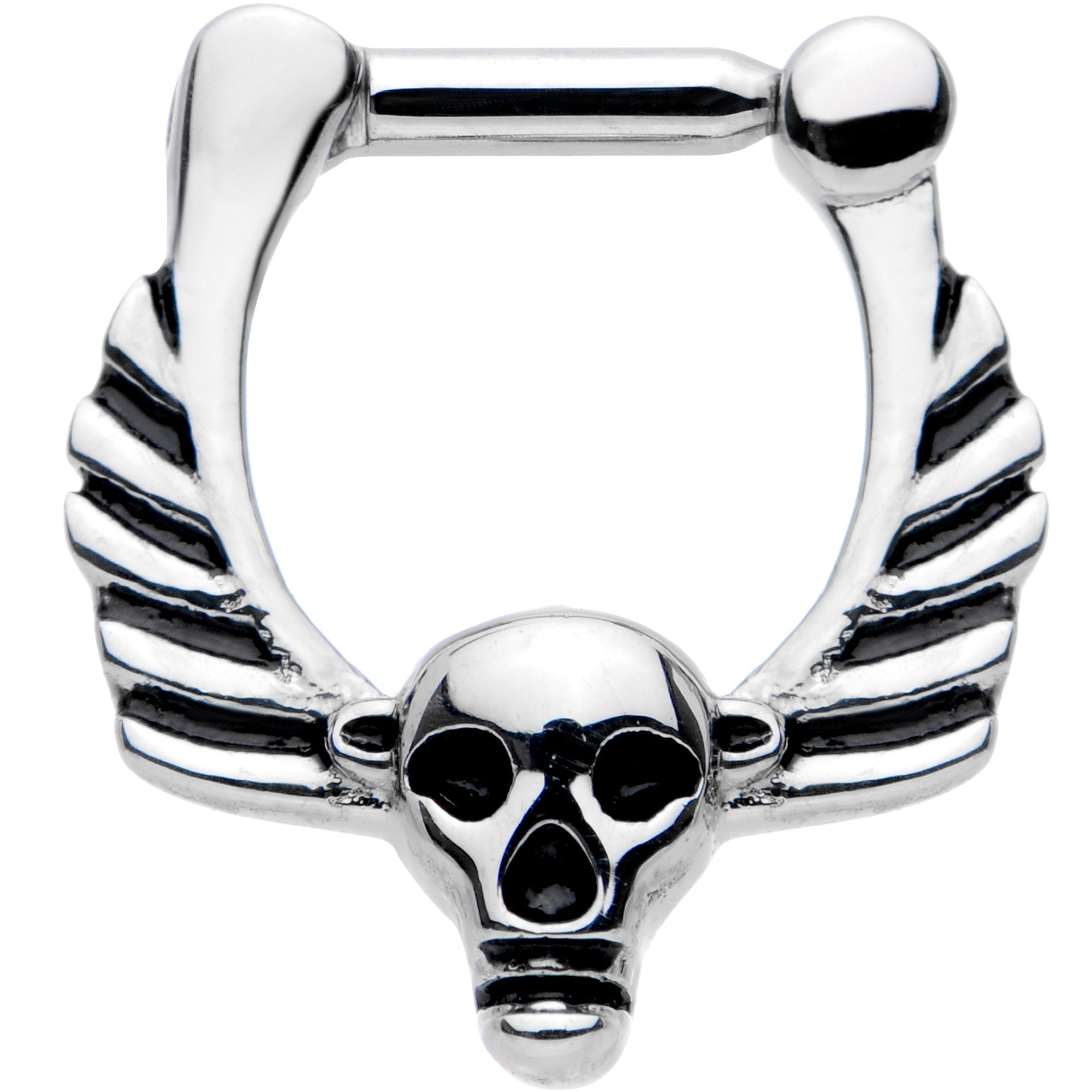 14G 1/4 Scare Em All Wicked Halloween Skull Septum Clicker