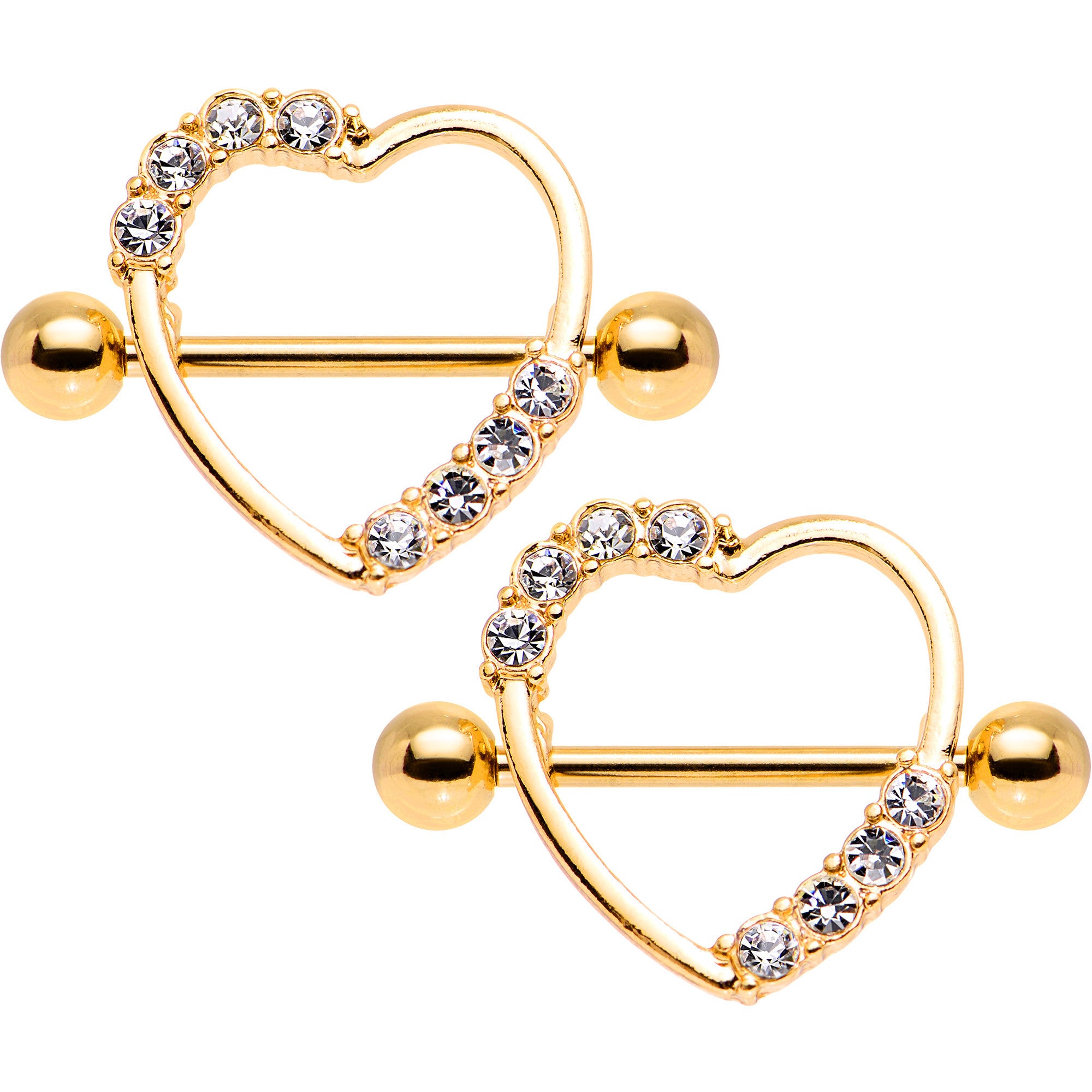 Gold Plated Ornate Nipple Shield with Tear Drop