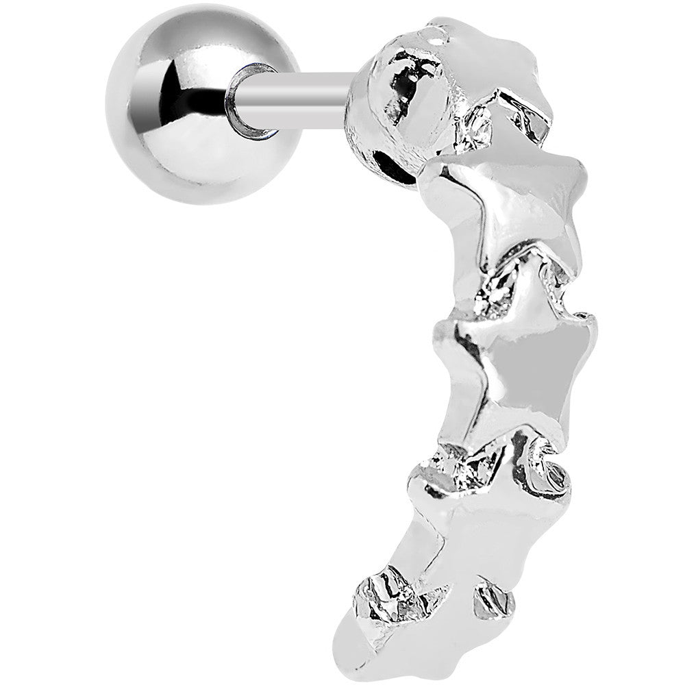 16G 1/4 Stainless Steel Quintet Star Cartilage Earring