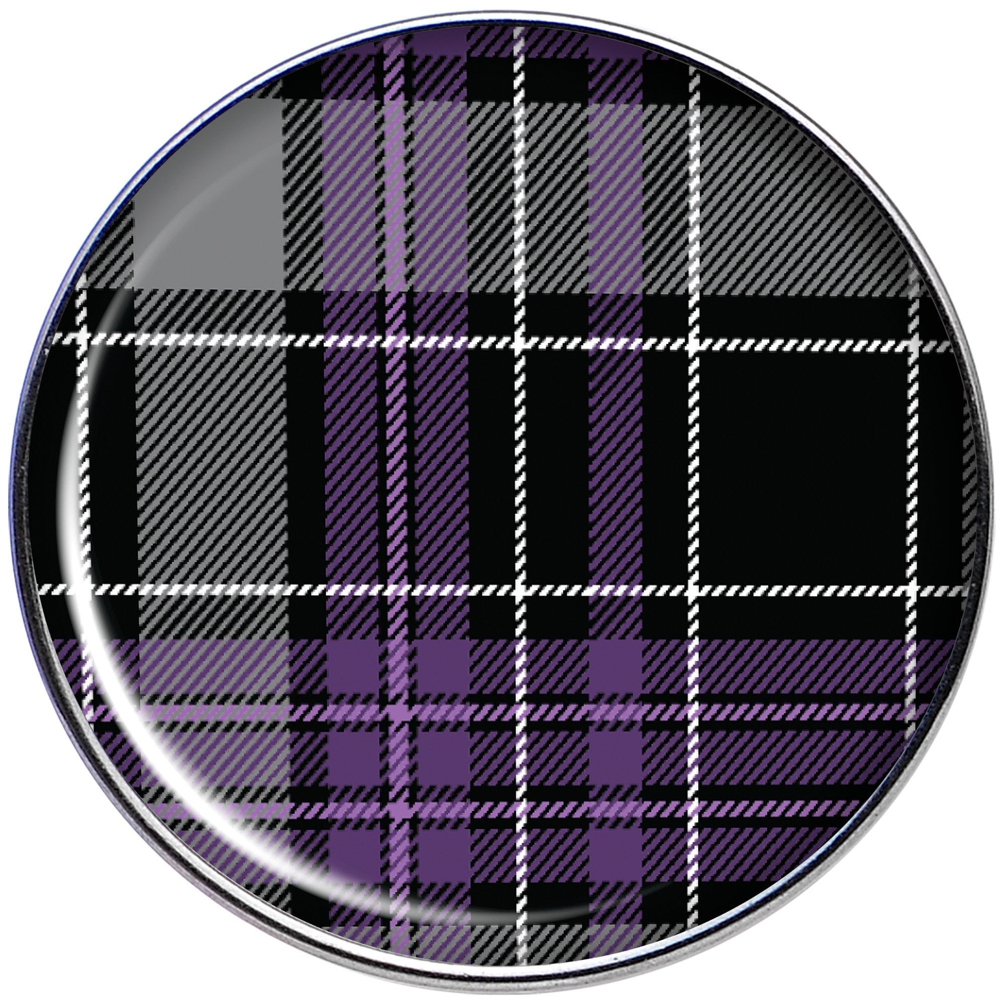 16G 1/4 Winter Purple Black Plaid Tragus Cartilage Earring