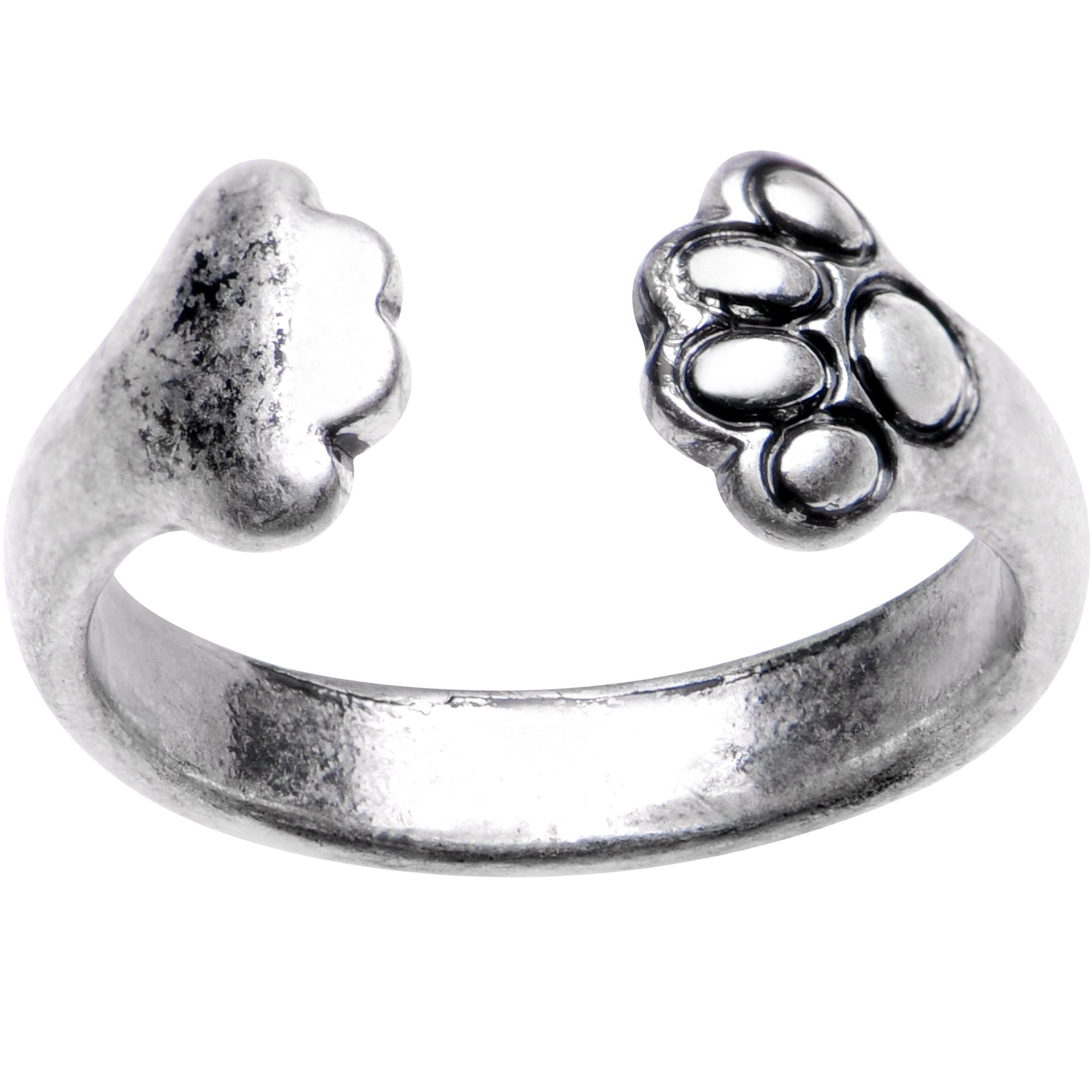 Silver Plated Bear Hug Toe Ring
