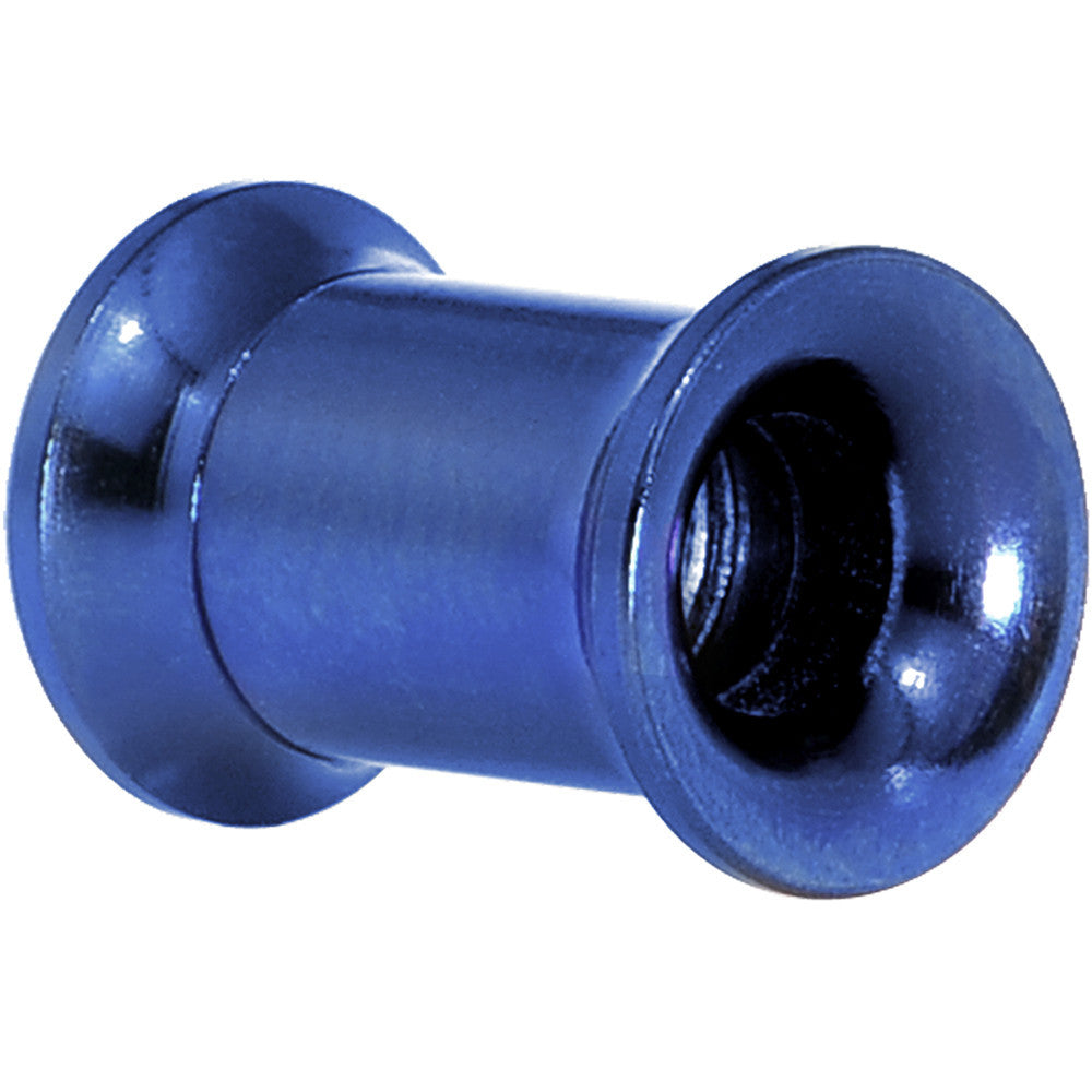 2G Blue Anodized Titanium Steel Screw Fit Tunnel Plug Set