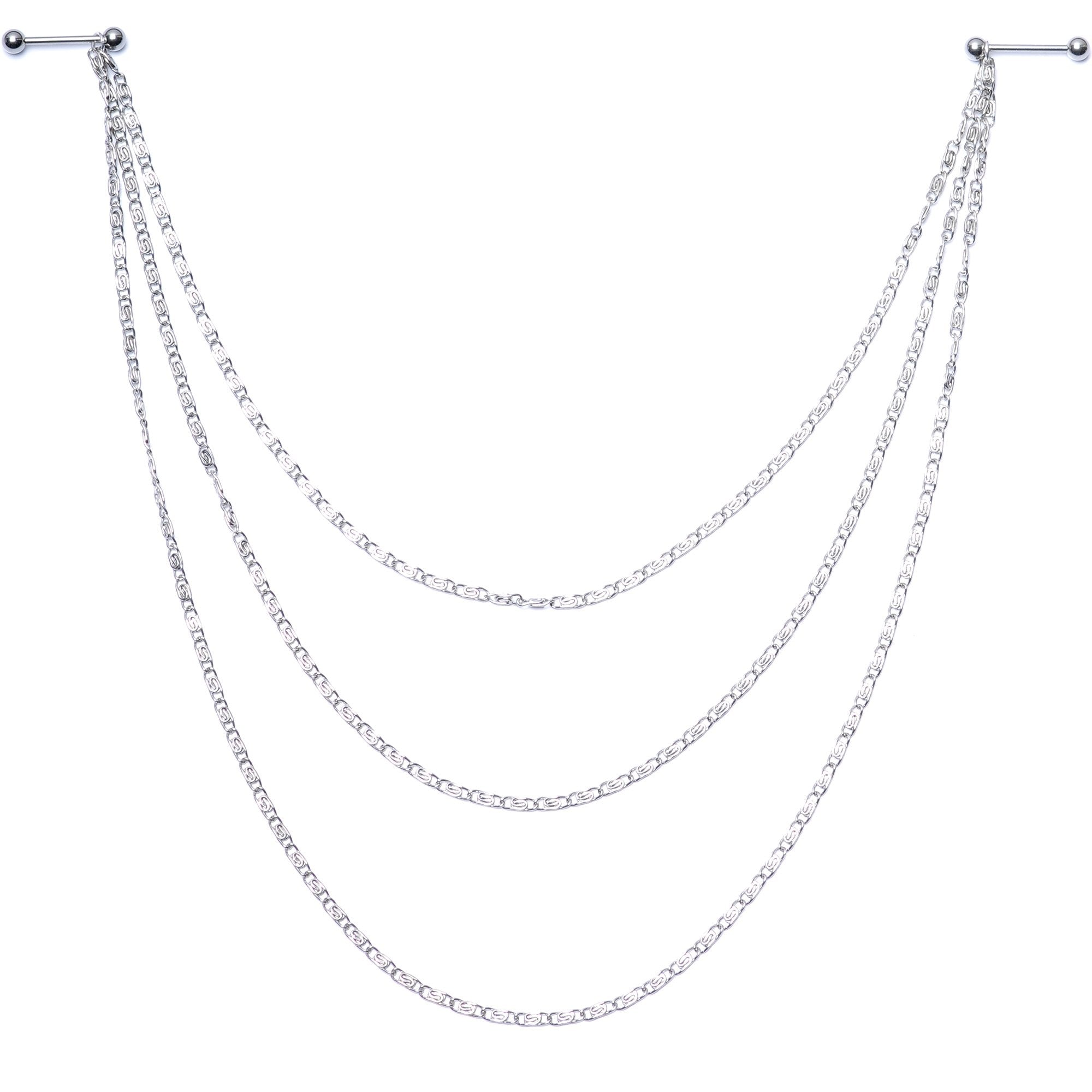 Handcrafted Swirly Link Dangle Nipple Chain