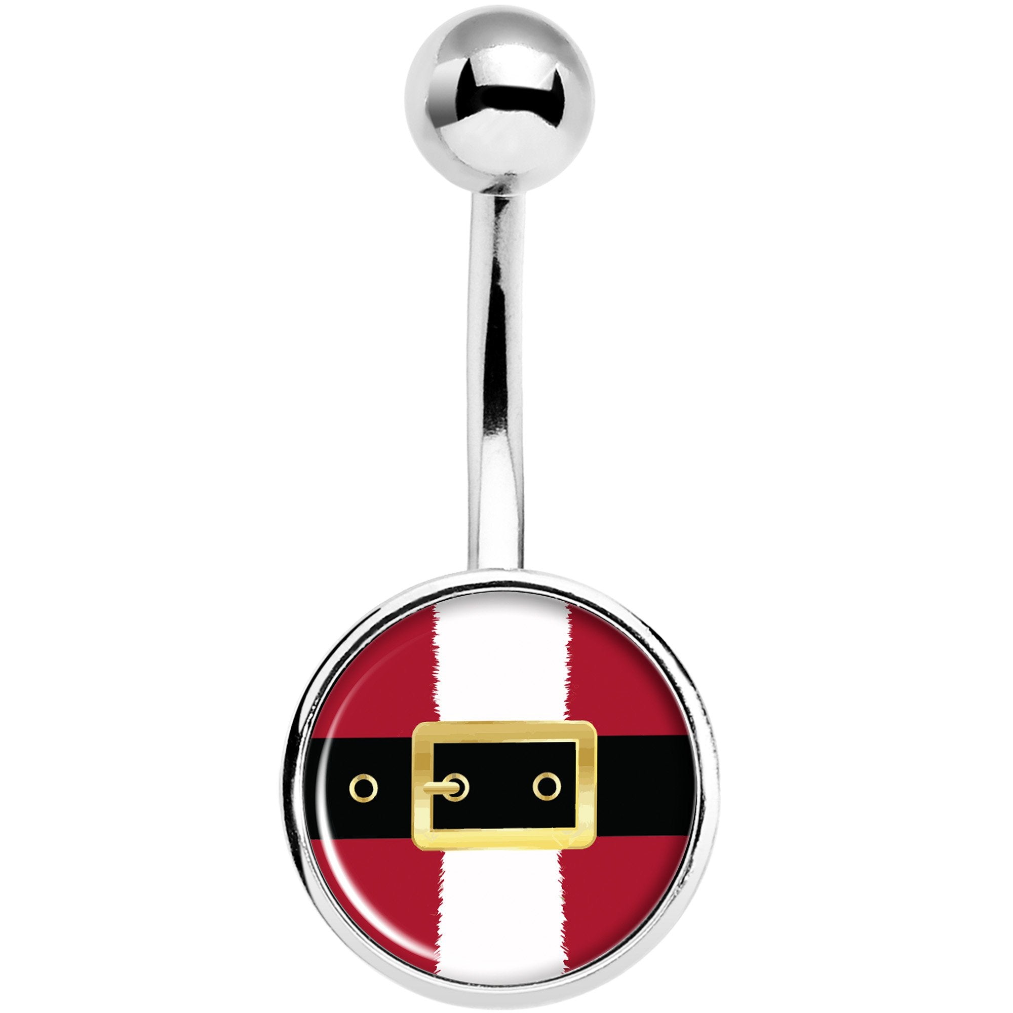 Christmas Santa Suit Stainless Steel Belly Ring lightweight comfortable