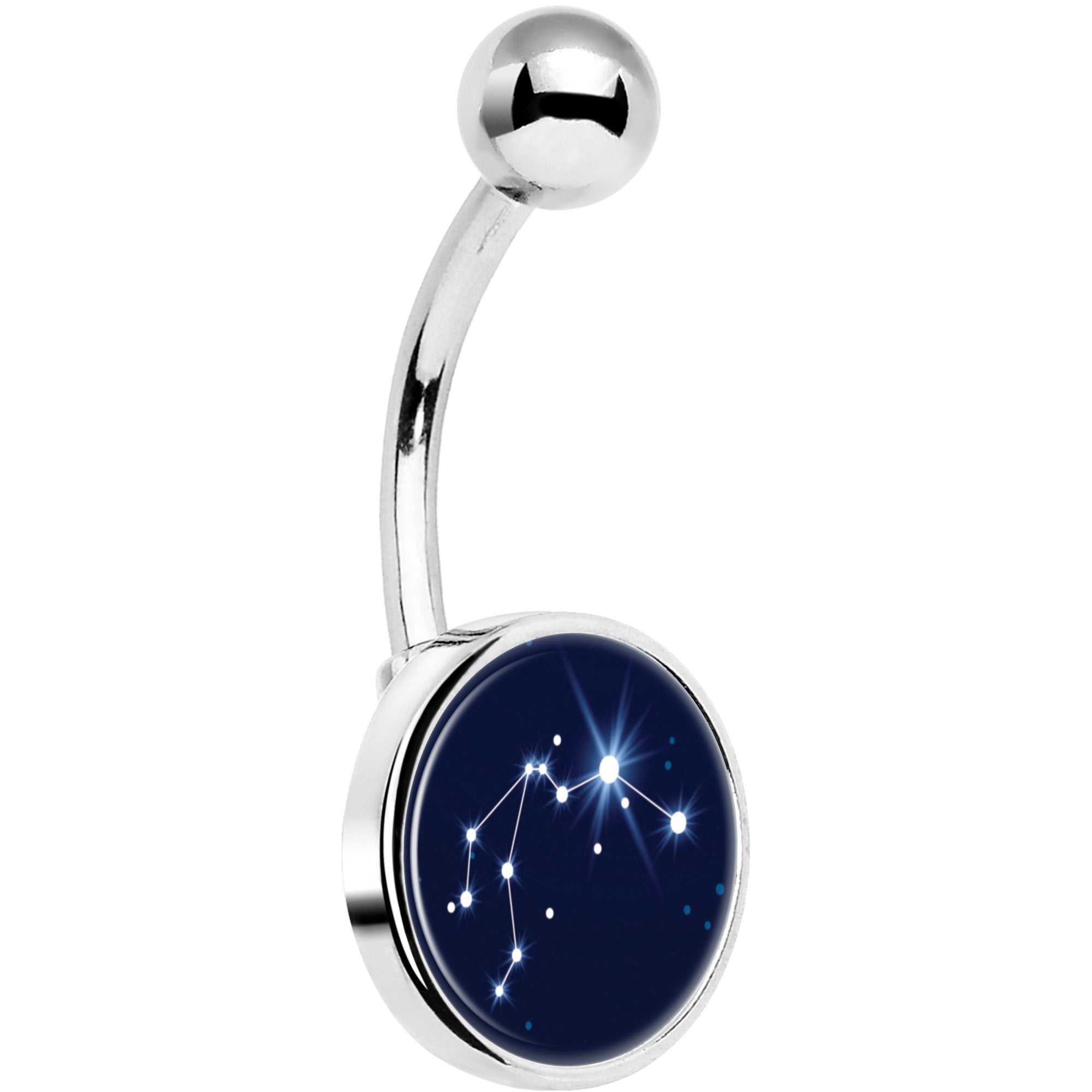 Zodiac Constellation Aquarius Hypoallergenic Stainless Steel Belly Ring