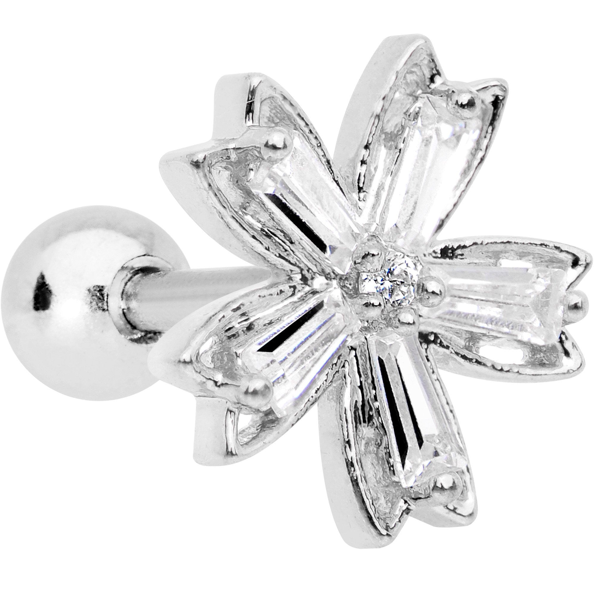 Clear CZ Gem Lil Lily Cartilage Tragus Earring