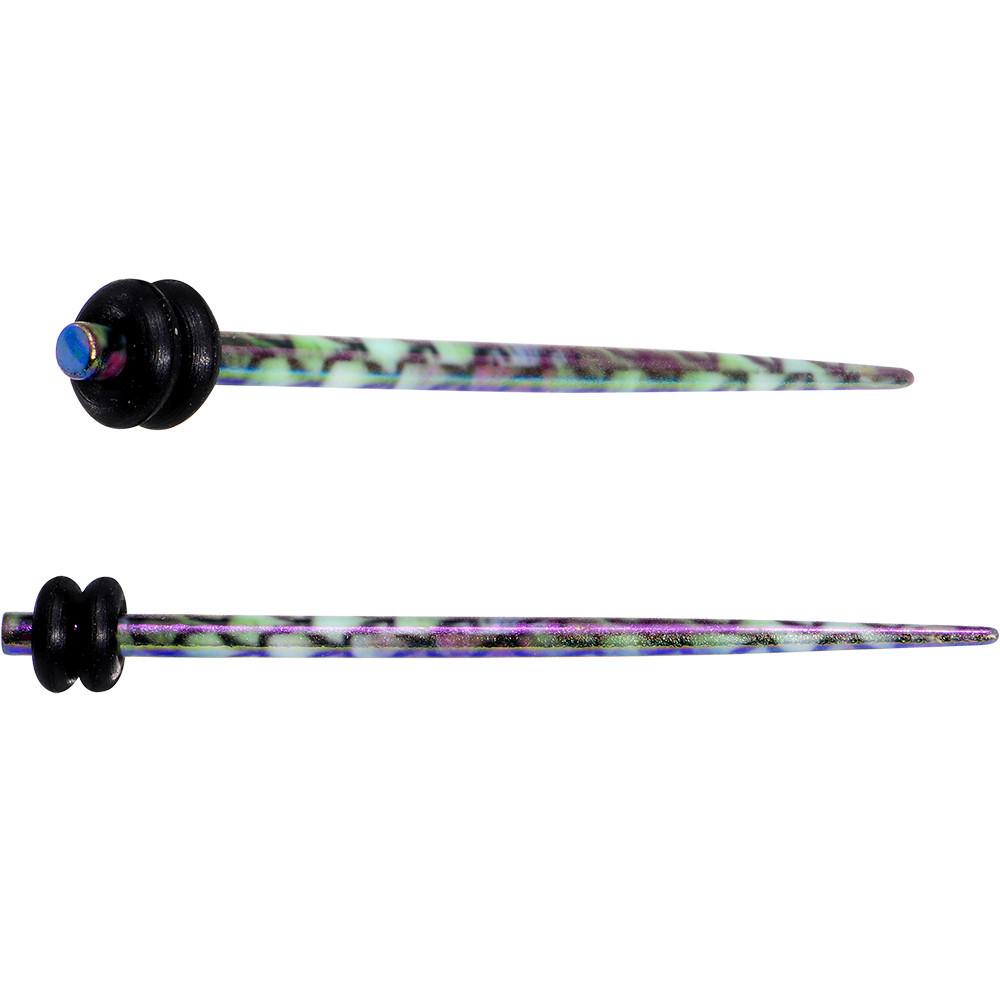 Rainbow Acrylic Mermaid Scale Straight Taper Set 14G to 12mm