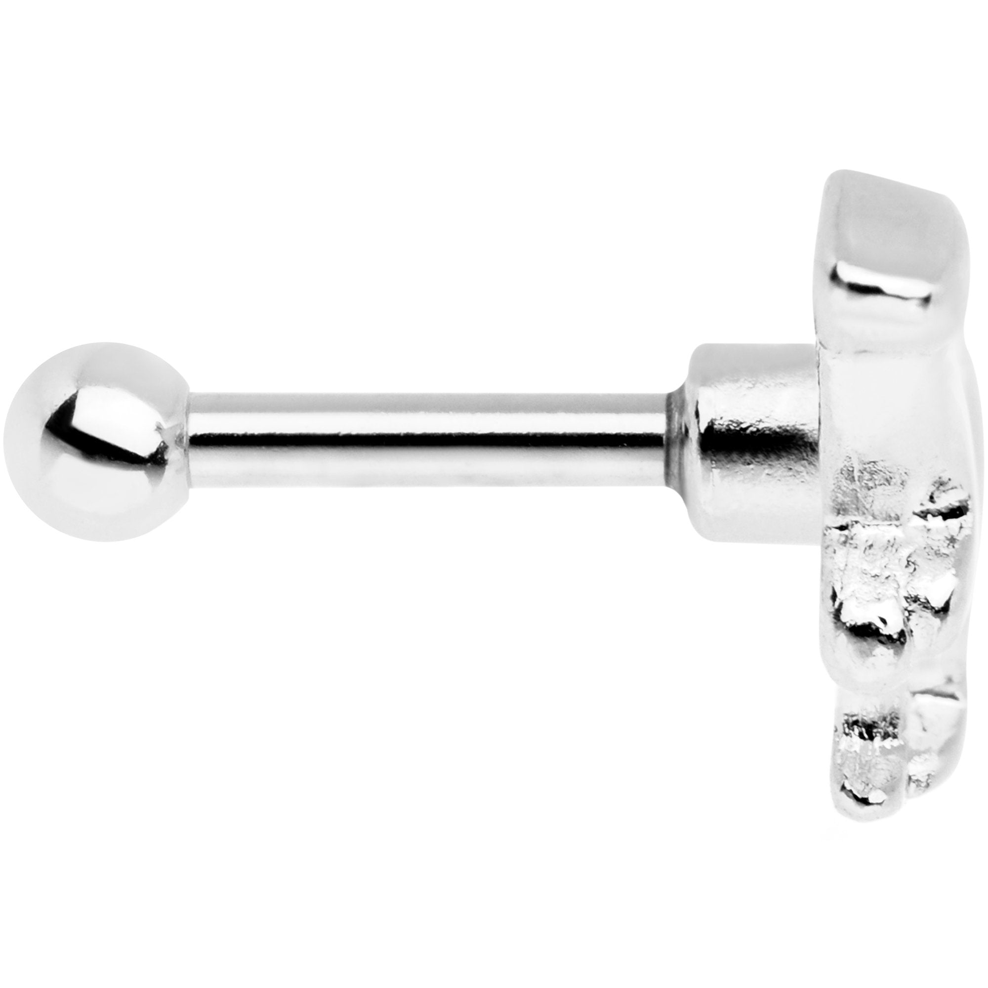 16G 1/4 Silver Tone Dangerous Dinosaur Tragus Cartilage Earring