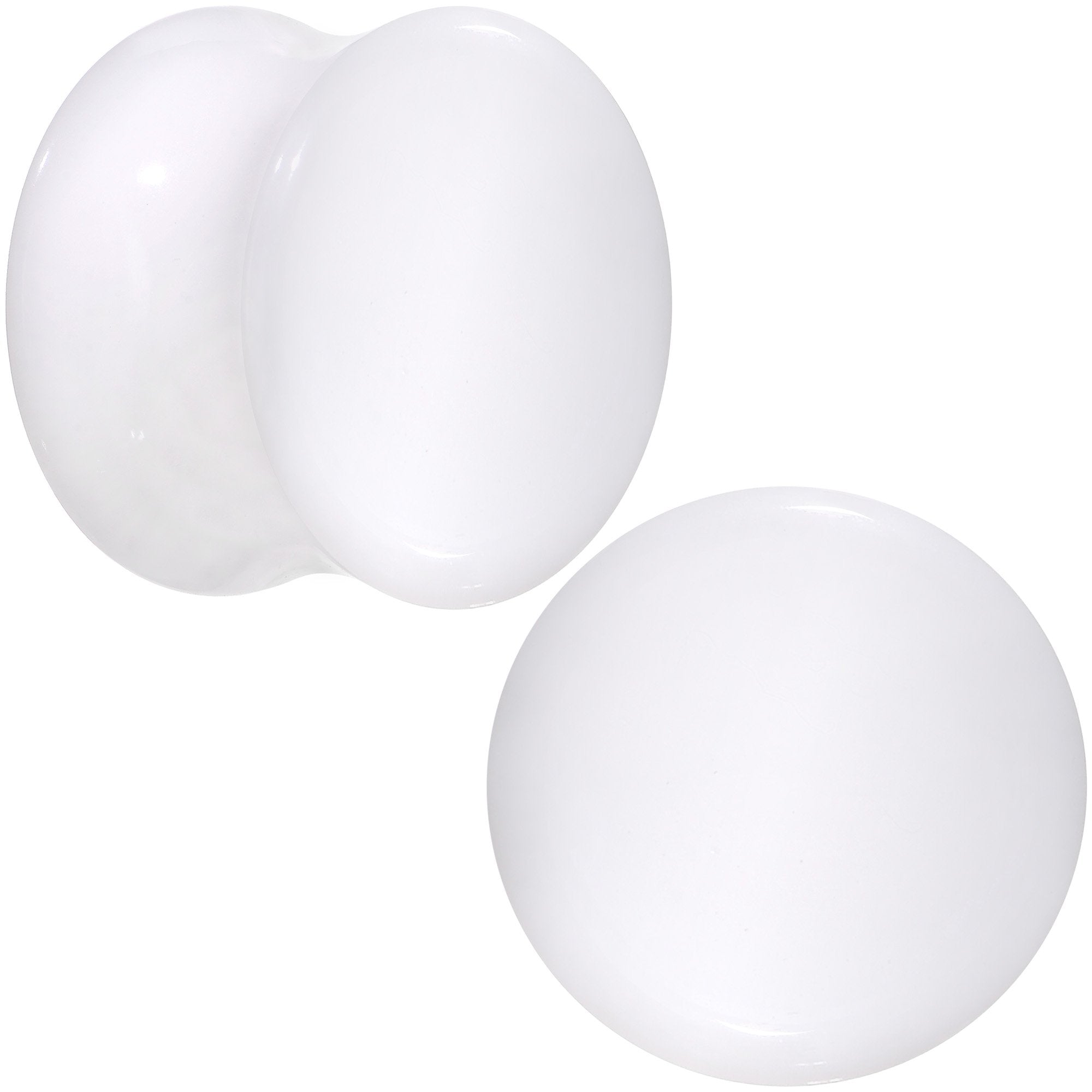 White UV Acrylic Saddle Plug Set 4mm to 25mm
