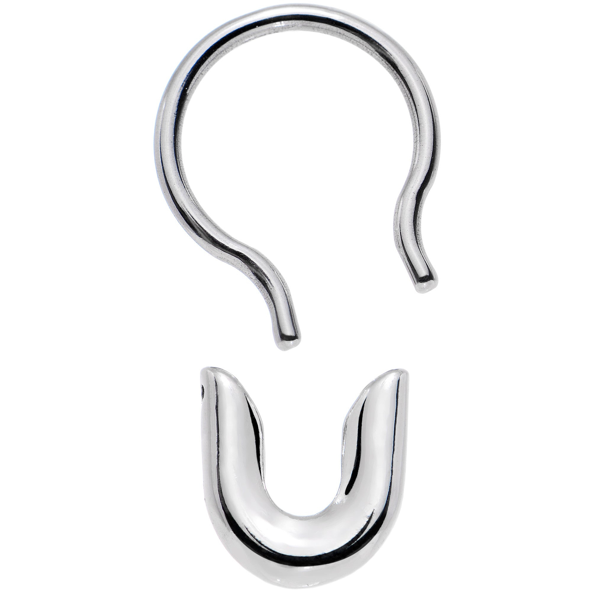 16G 5/16 Safety Pin Stainless Steel Septum Ring