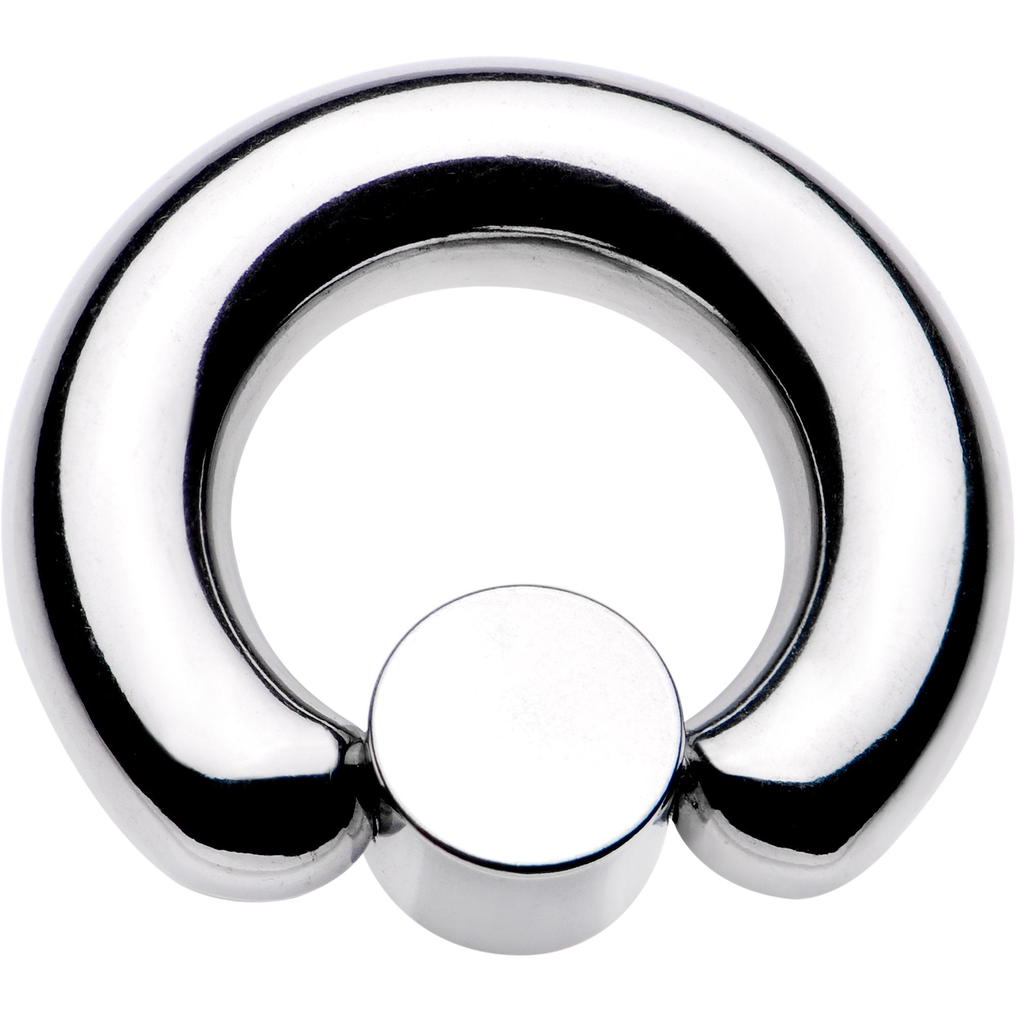 2G 9/16 White Faux Opal 8mm Disc BCR Captive Ring