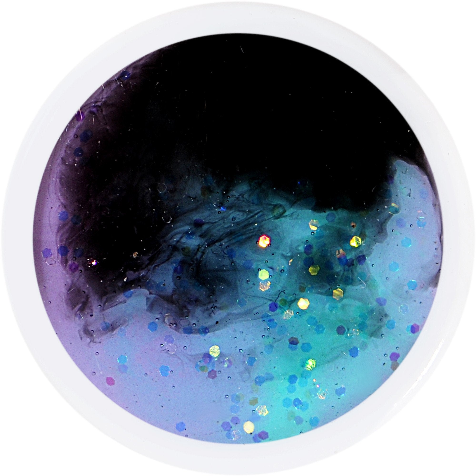 Deep Space Galaxy White Acrylic Saddle Plug Set Available Sizes 0G to 20mm