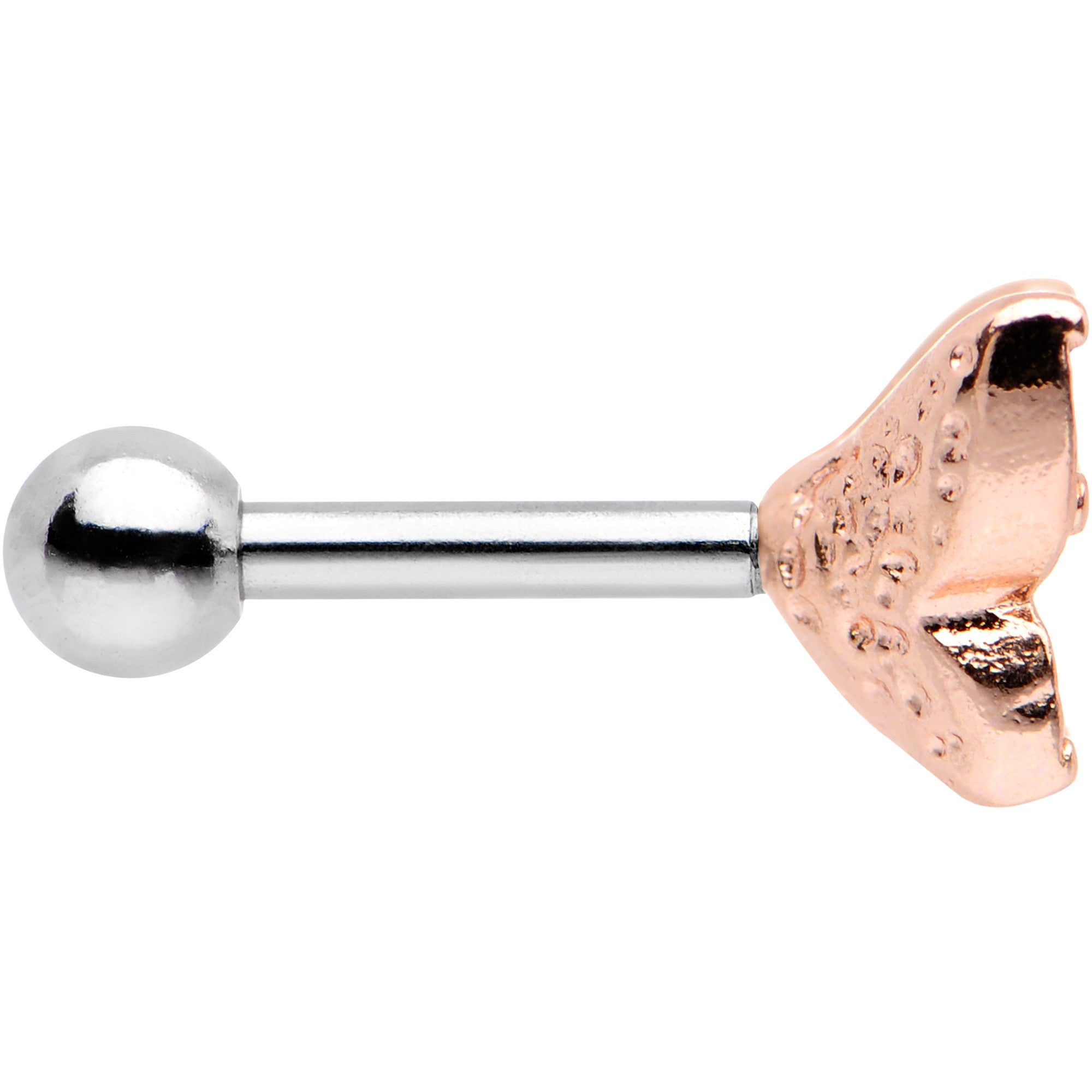 16G Clear Gem Rose Gold Tone Butterfly Tragus Cartilage Earring