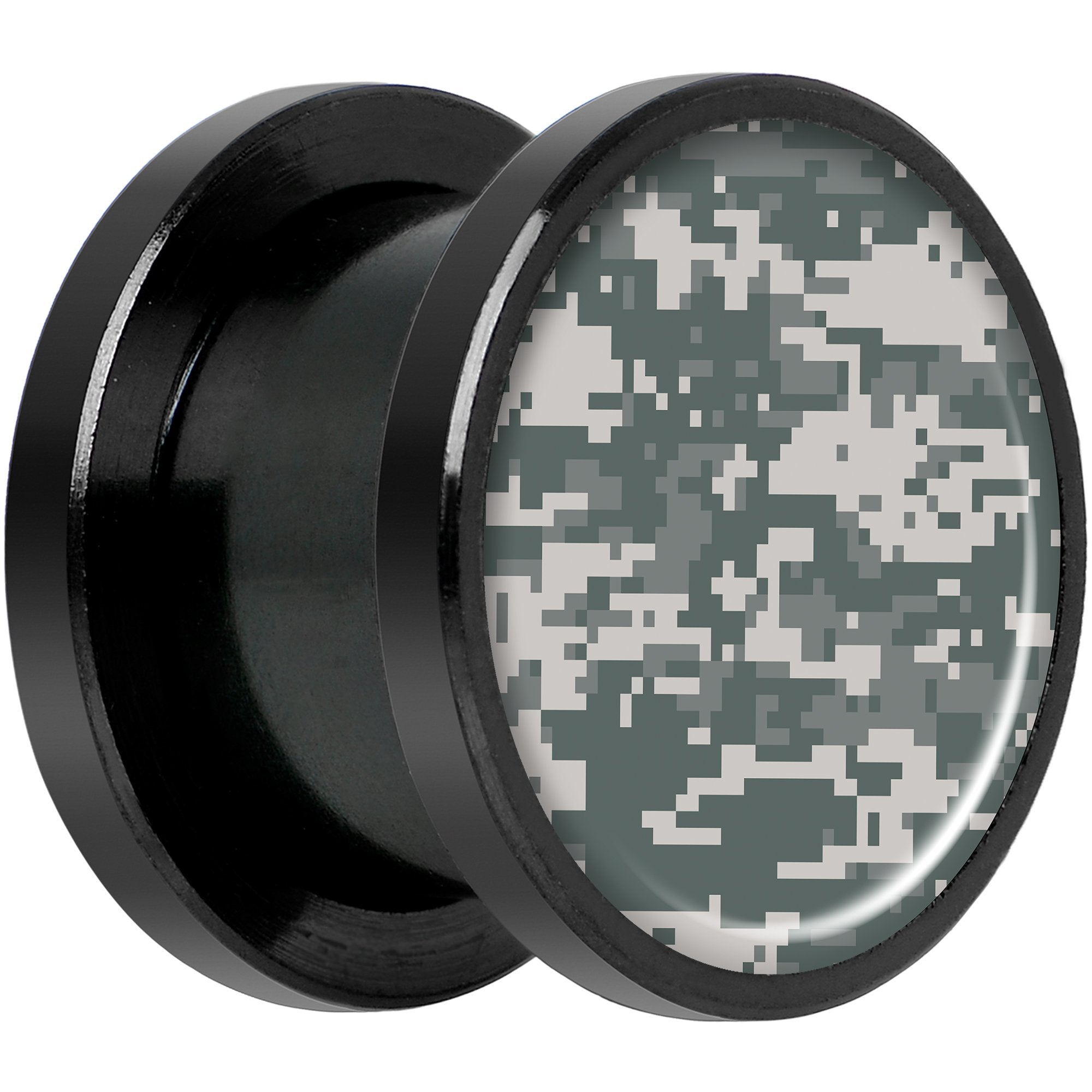Digital Camo Print Black Anodized Screw Fit Plug Set 1/2