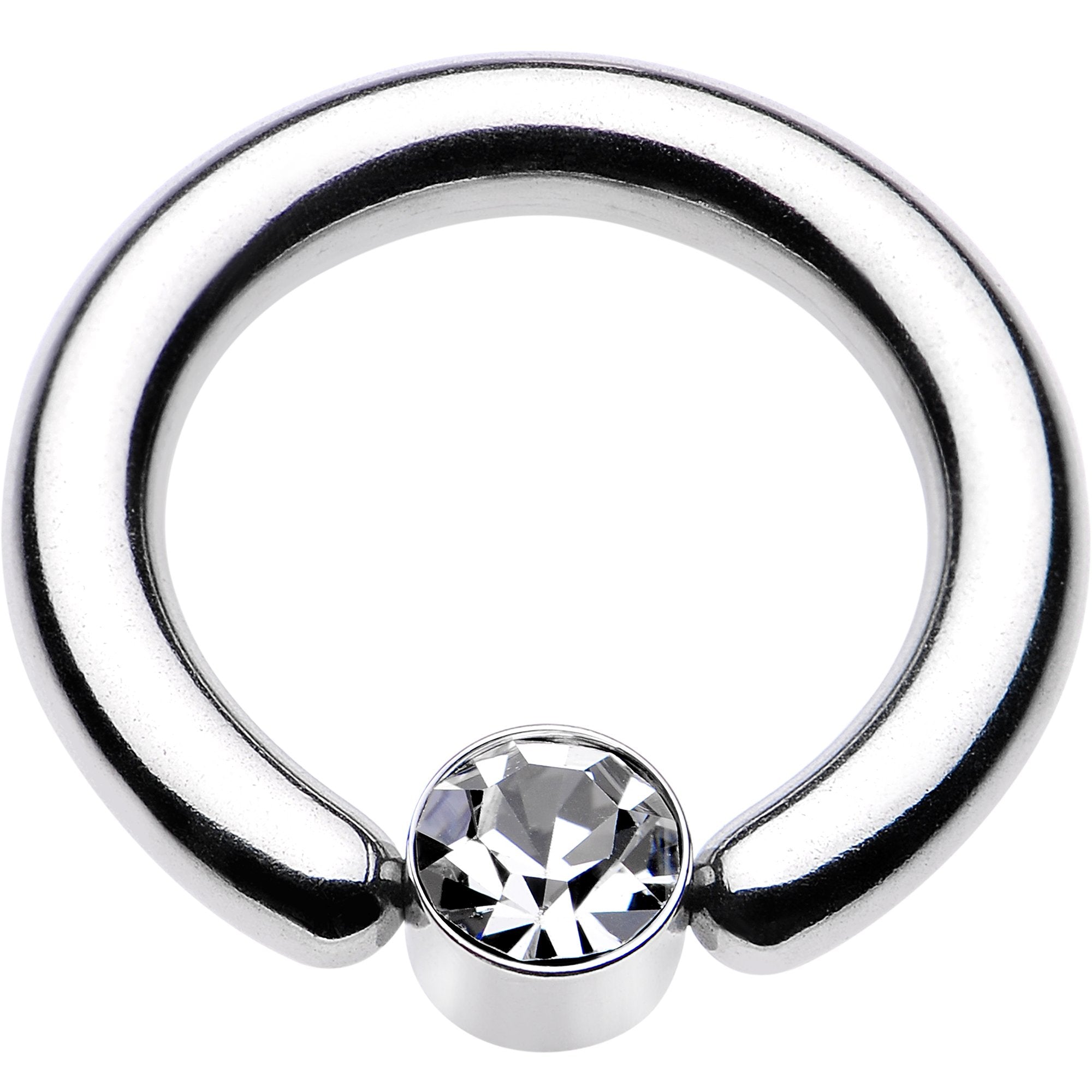 8G 1/2 Clear Gem 5mm Disc BCR Captive Ring