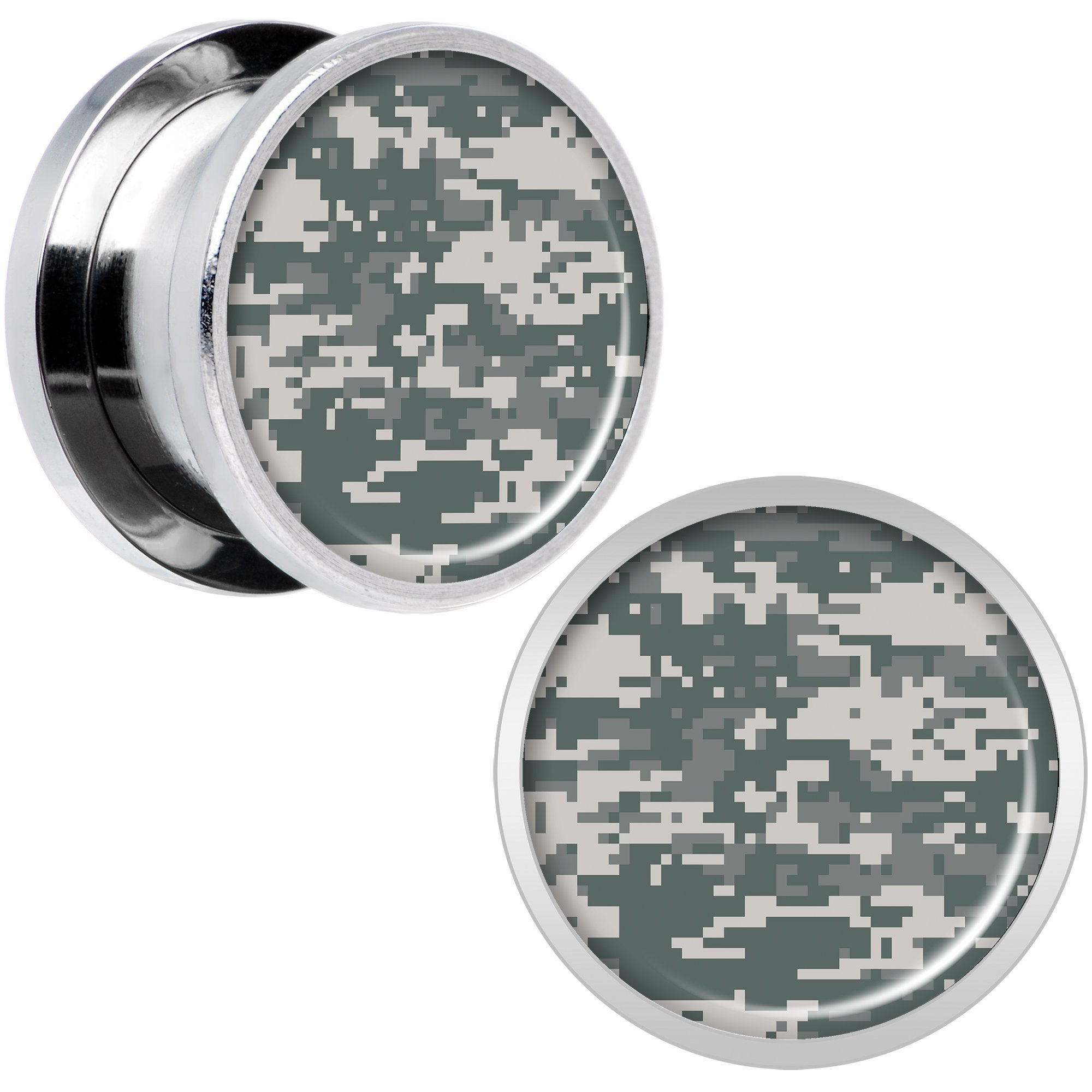 Digital Camo Print Steel Screw Fit Plug Set 9/16