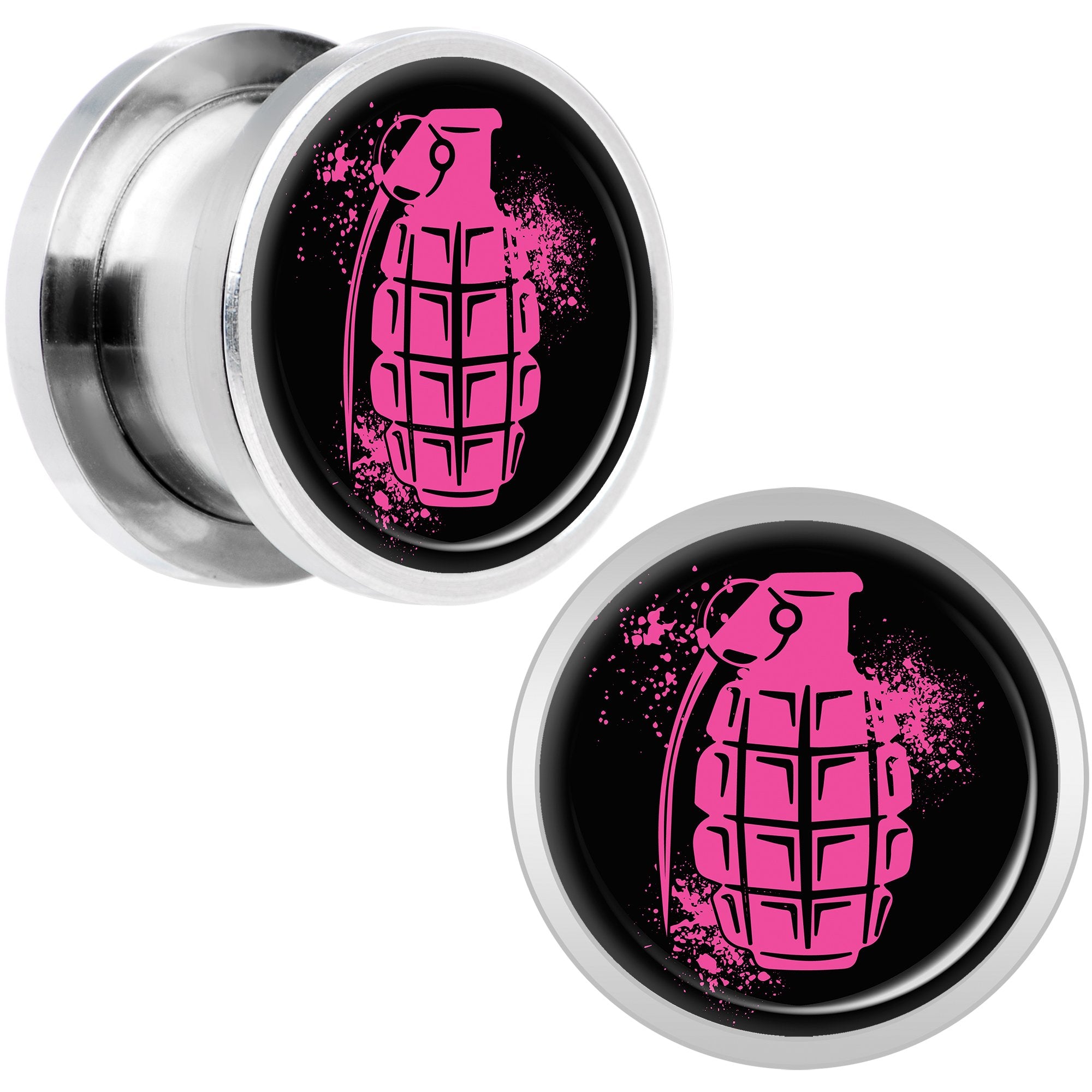 Pink Grenade Steel Screw Fit Plug Set 1/2