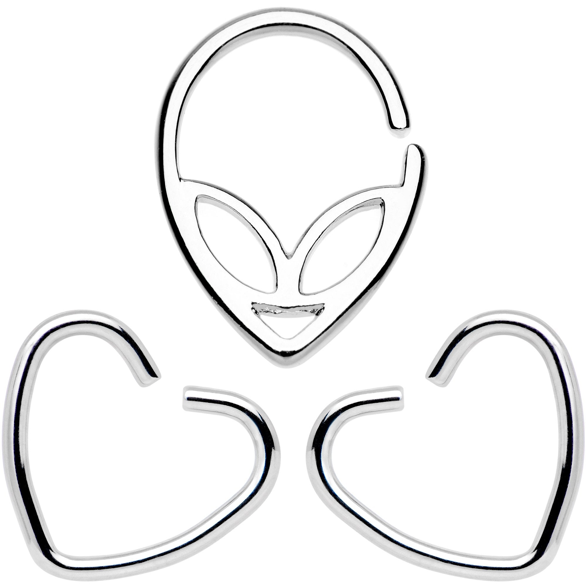 16G 5/16 Heart of the Galaxy Septum Ring Pack Set of 3