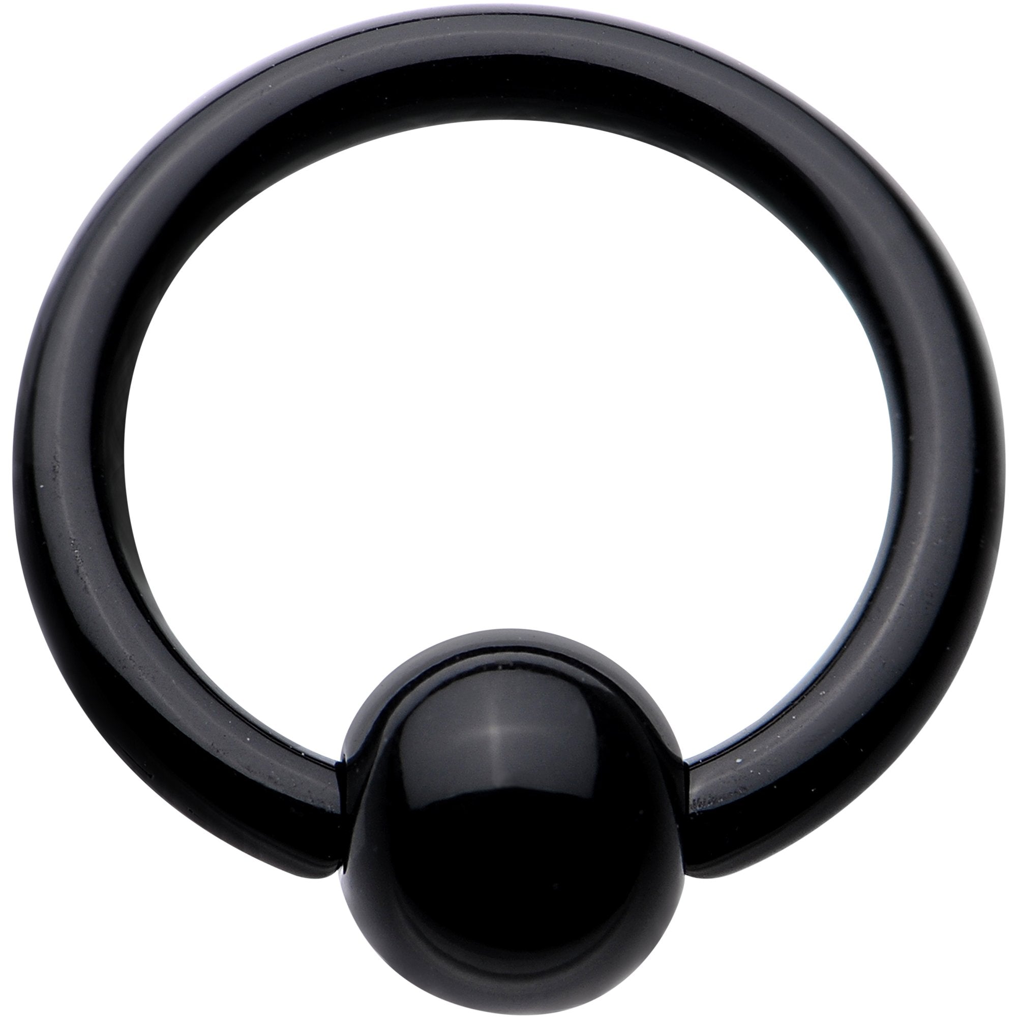 16G 3/8 Black Acrylic Captive Ring