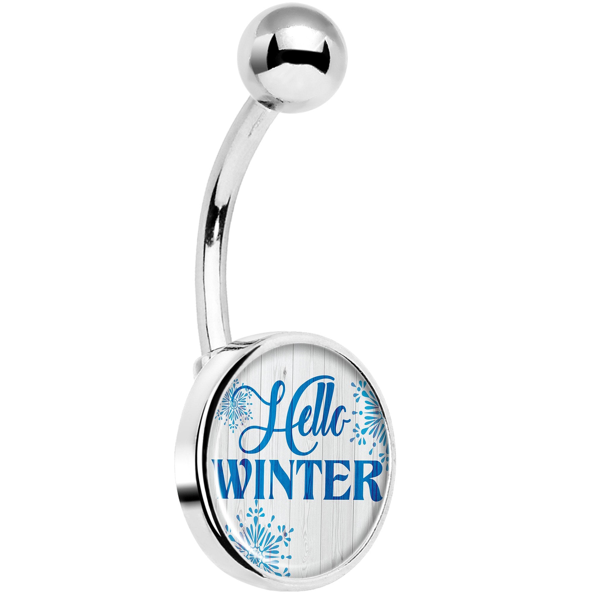 Hello Winter Snowflake Hypoallergenic Stainless Steel Belly Ring