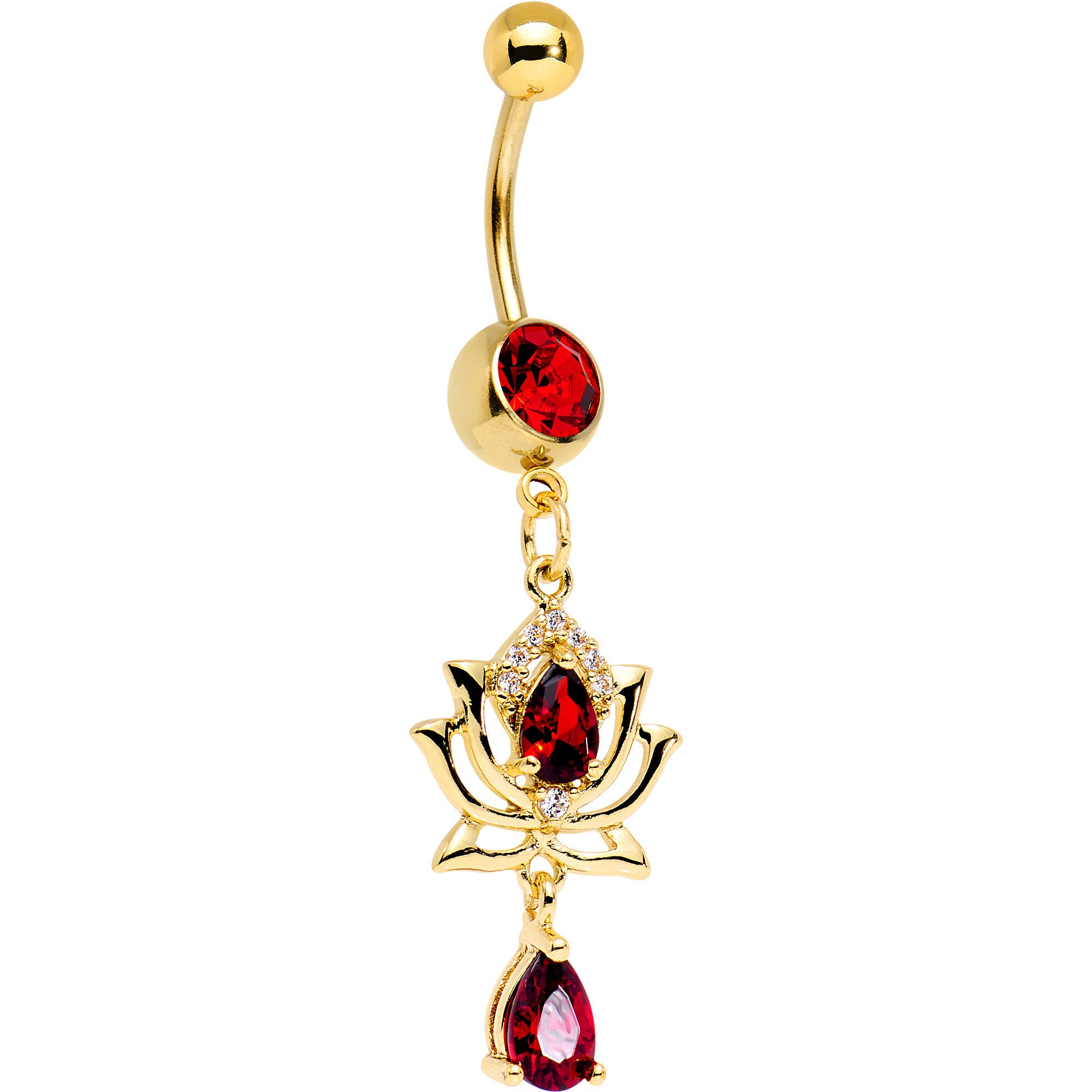 Ruby Belly Ring Dangle Belly Button Rings Dangle Belly Rings