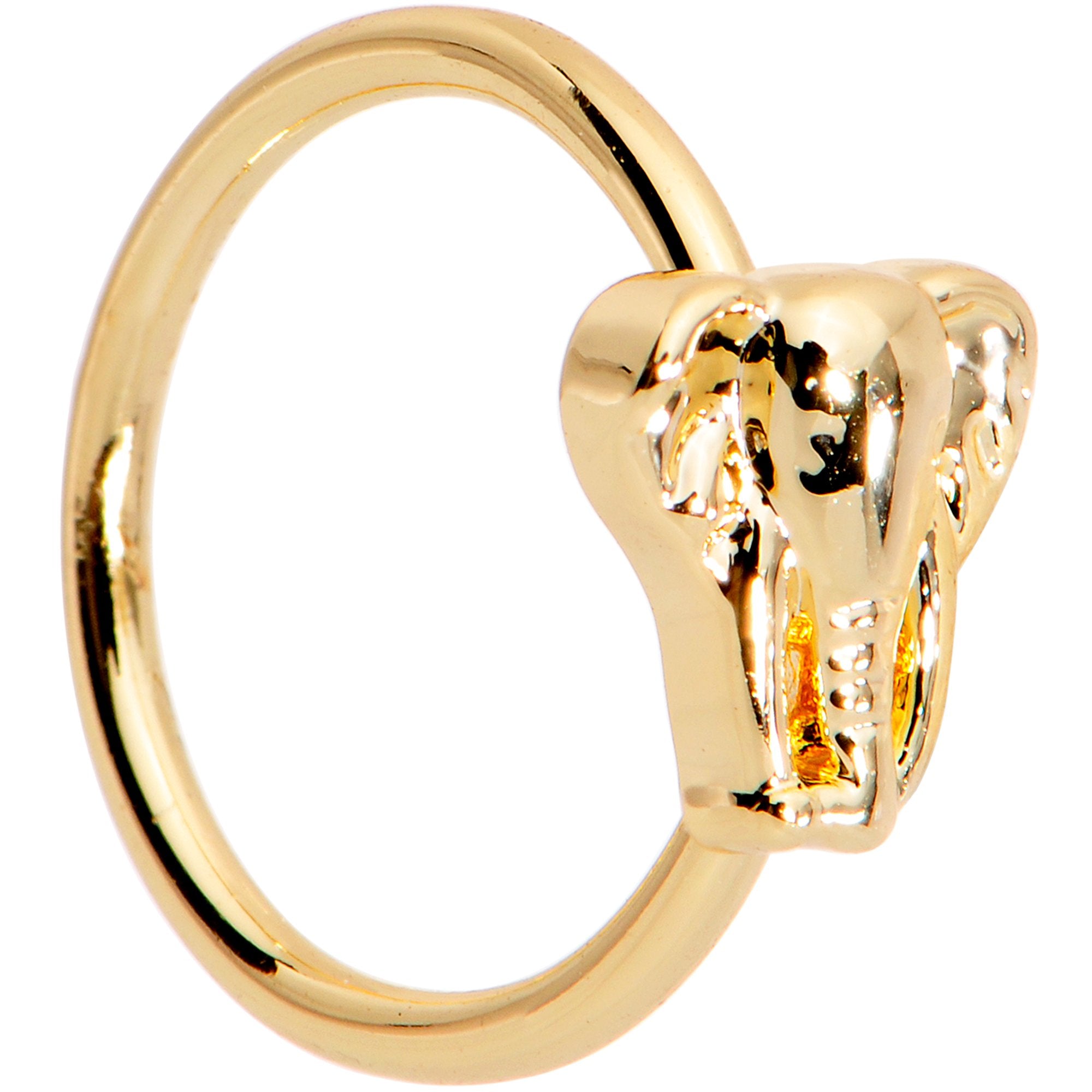 18G 5/16 Annealed Gold Tone Proud Elephant Seamless Circular Ring