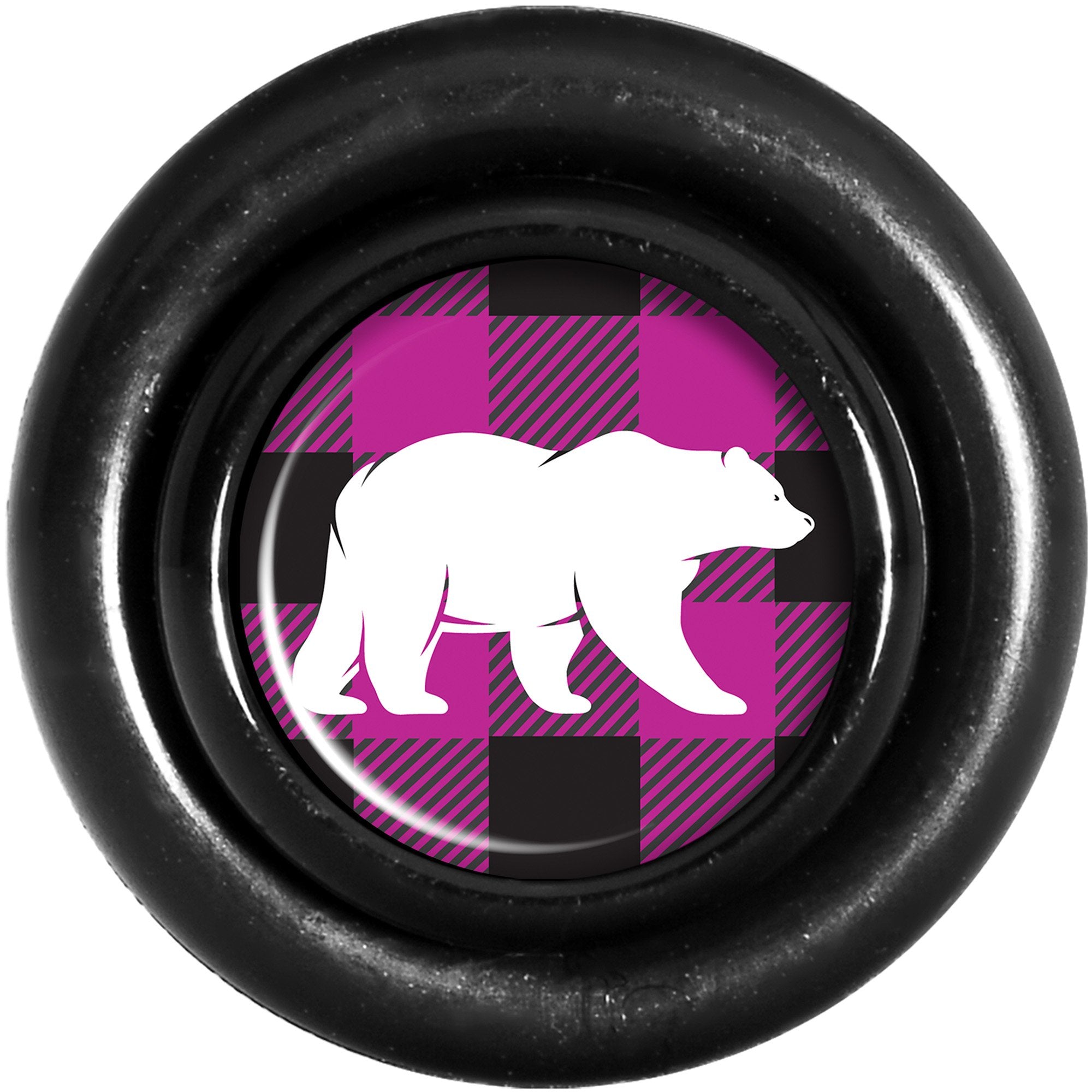 Pink Black Plaid Polar Bear Black Cheater Plug Set
