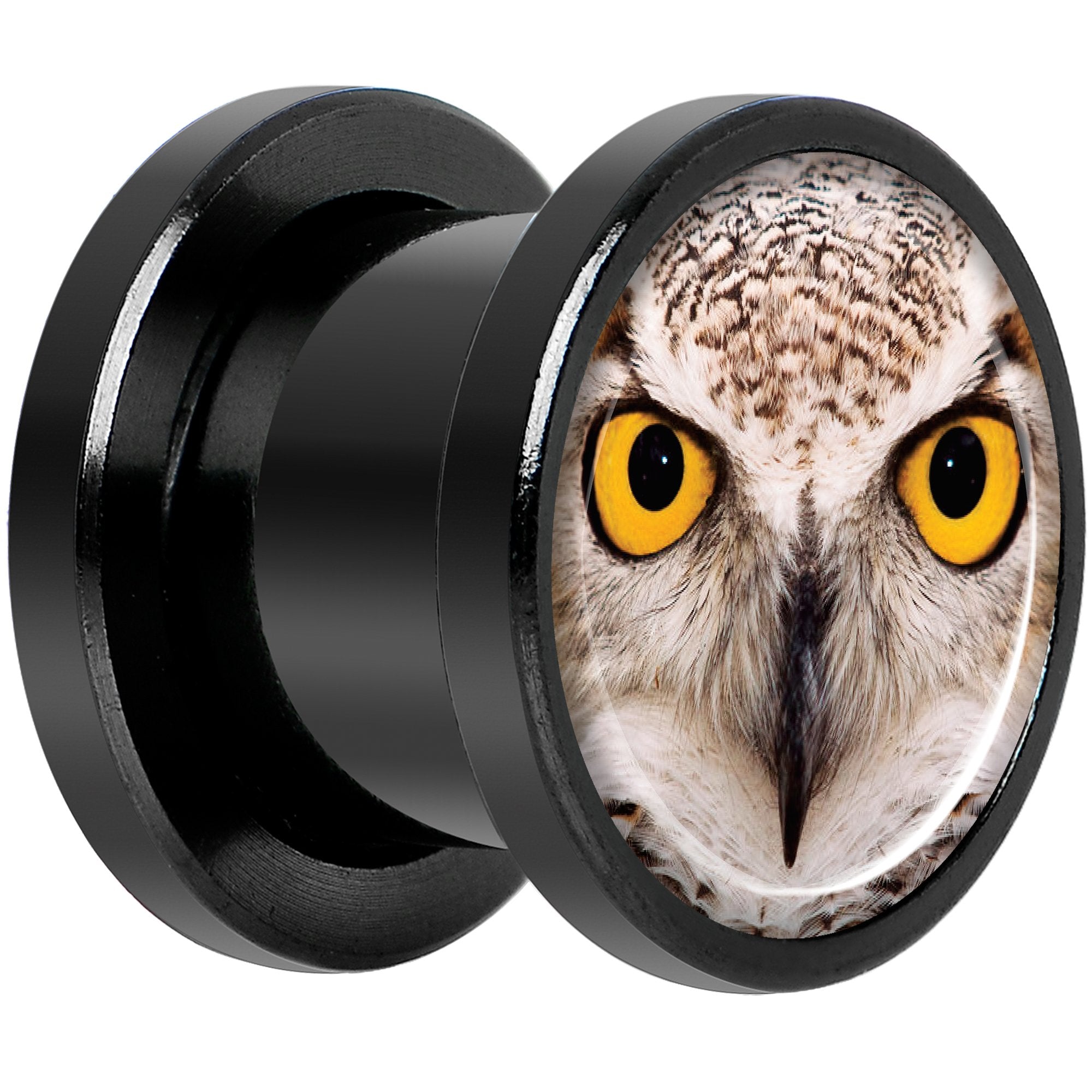 Full Color Owl Black Anodized Screw Fit Plug Set 00G