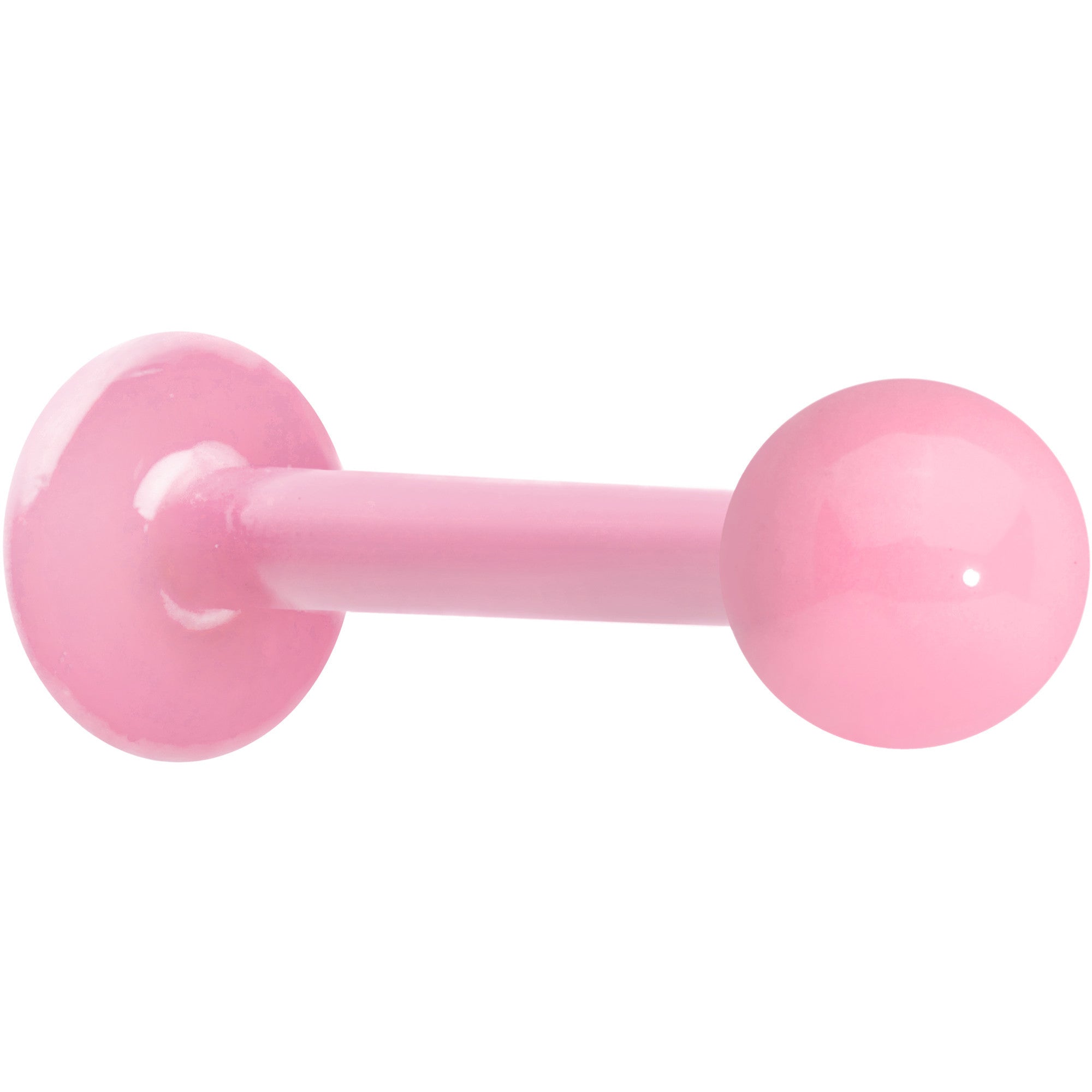 16G 5/16 Light Pink Acrylic Over Steel Labret Monroe Tragus