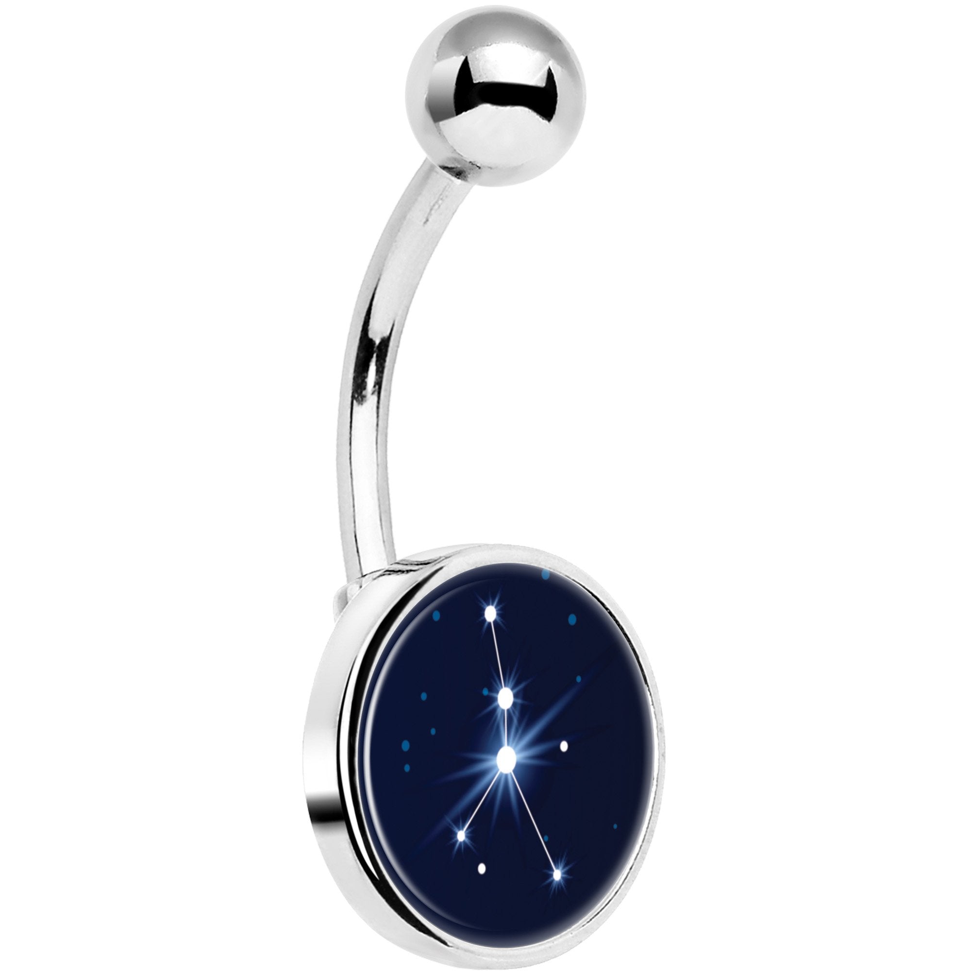 Zodiac Constellation Cancer Hypoallergenic Stainless Steel Belly Ring