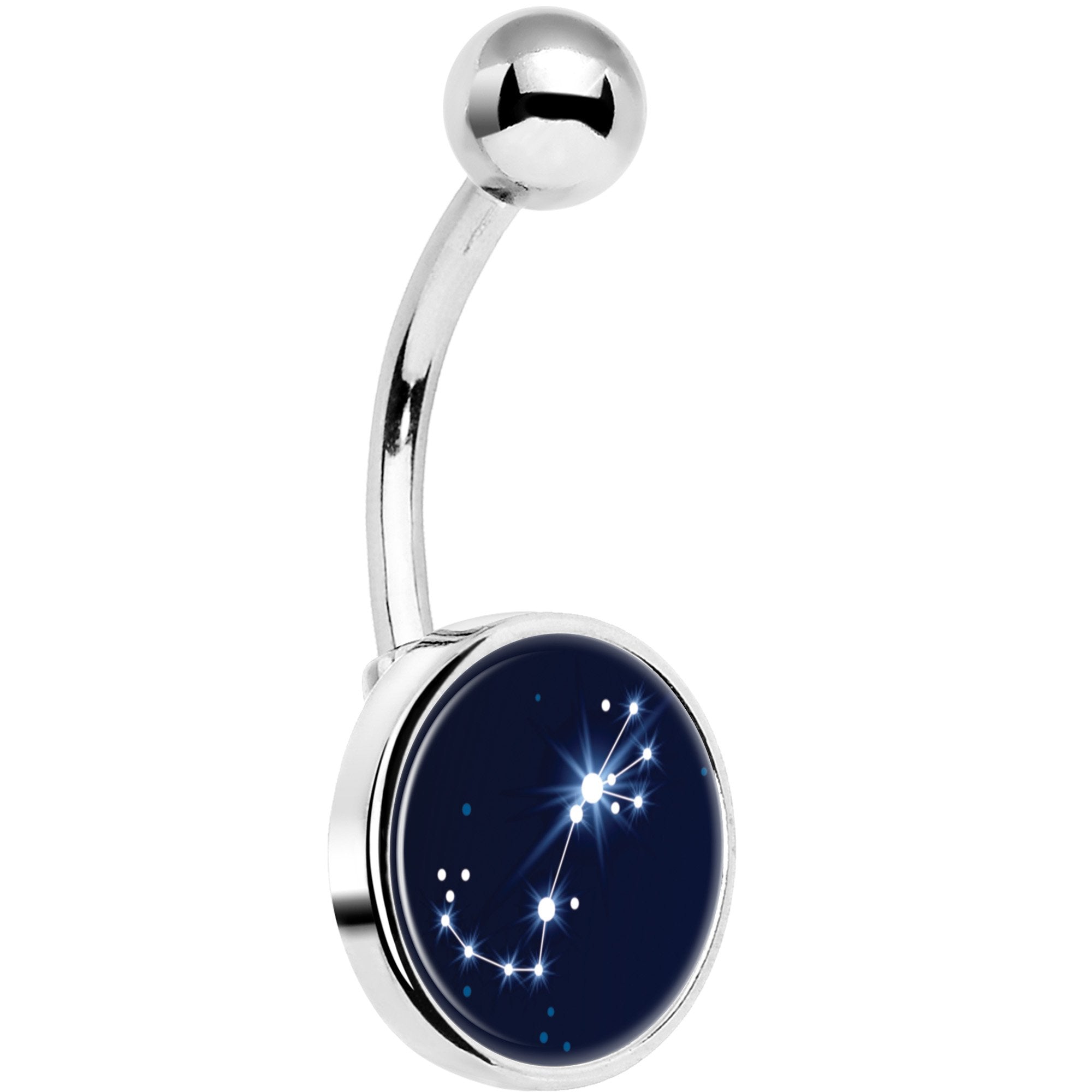 Zodiac Constellation Scorpio Hypoallergenic Stainless Steel Belly Ring