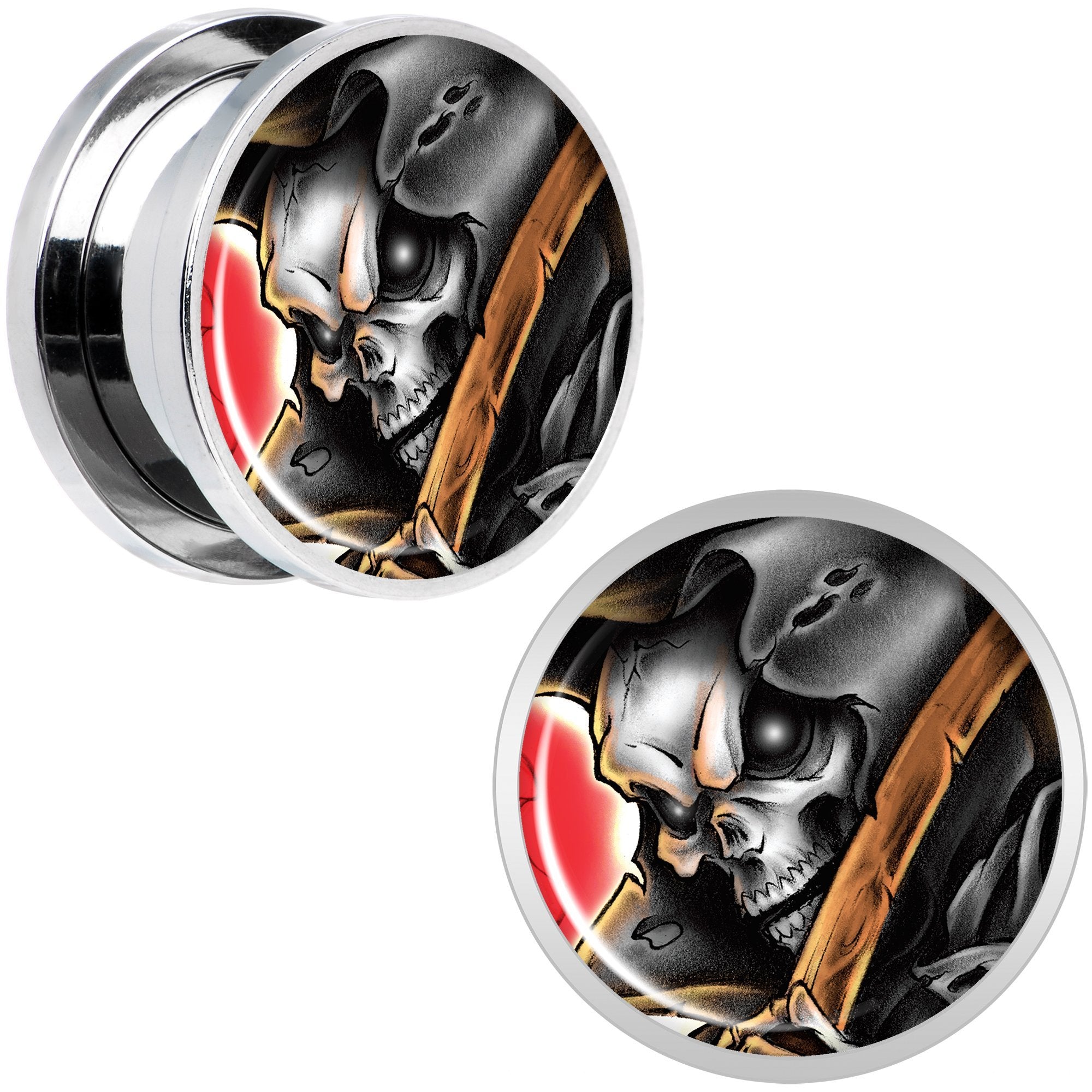 Wake the Dead Grim Reaper Halloween Plug Set 5mm to 16mm