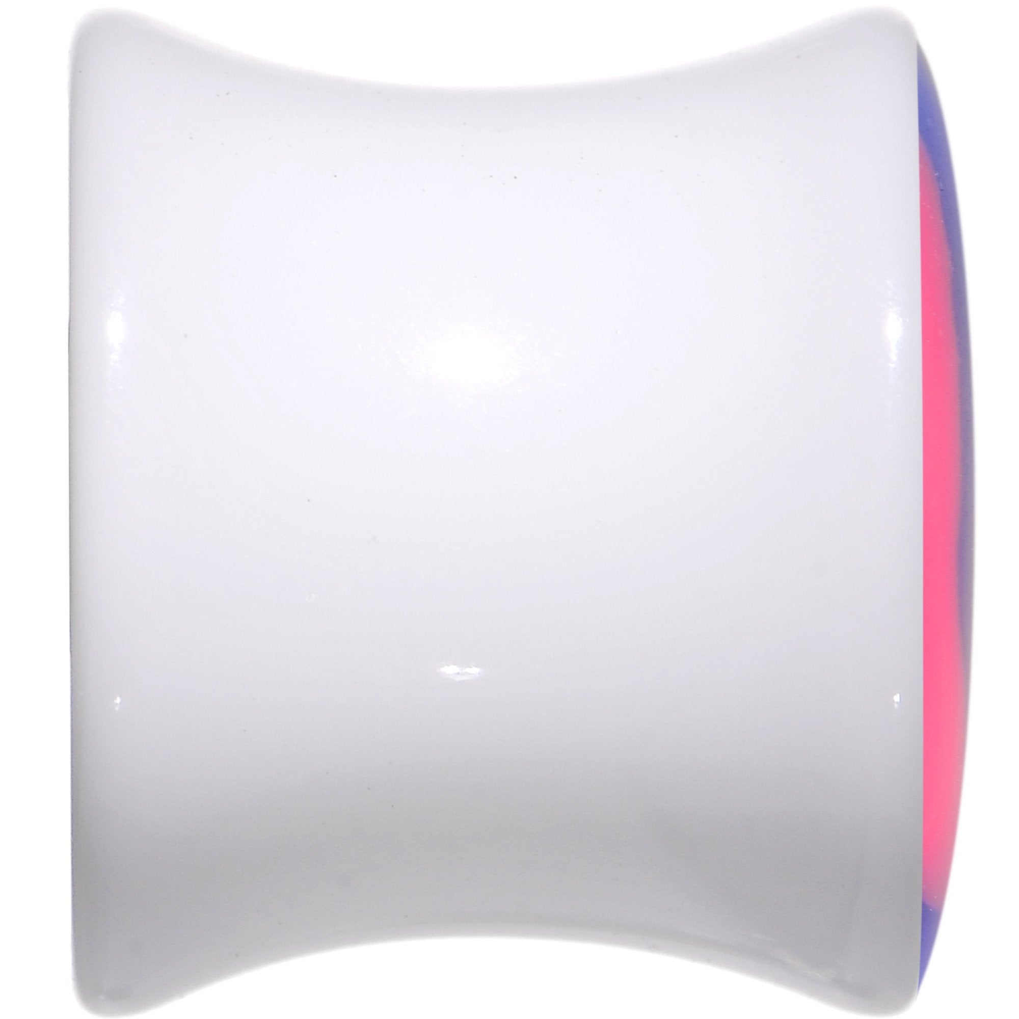 Blue and Pink Candy Swirl Saddle Plug Set Available in Sizes 0G to 20mm