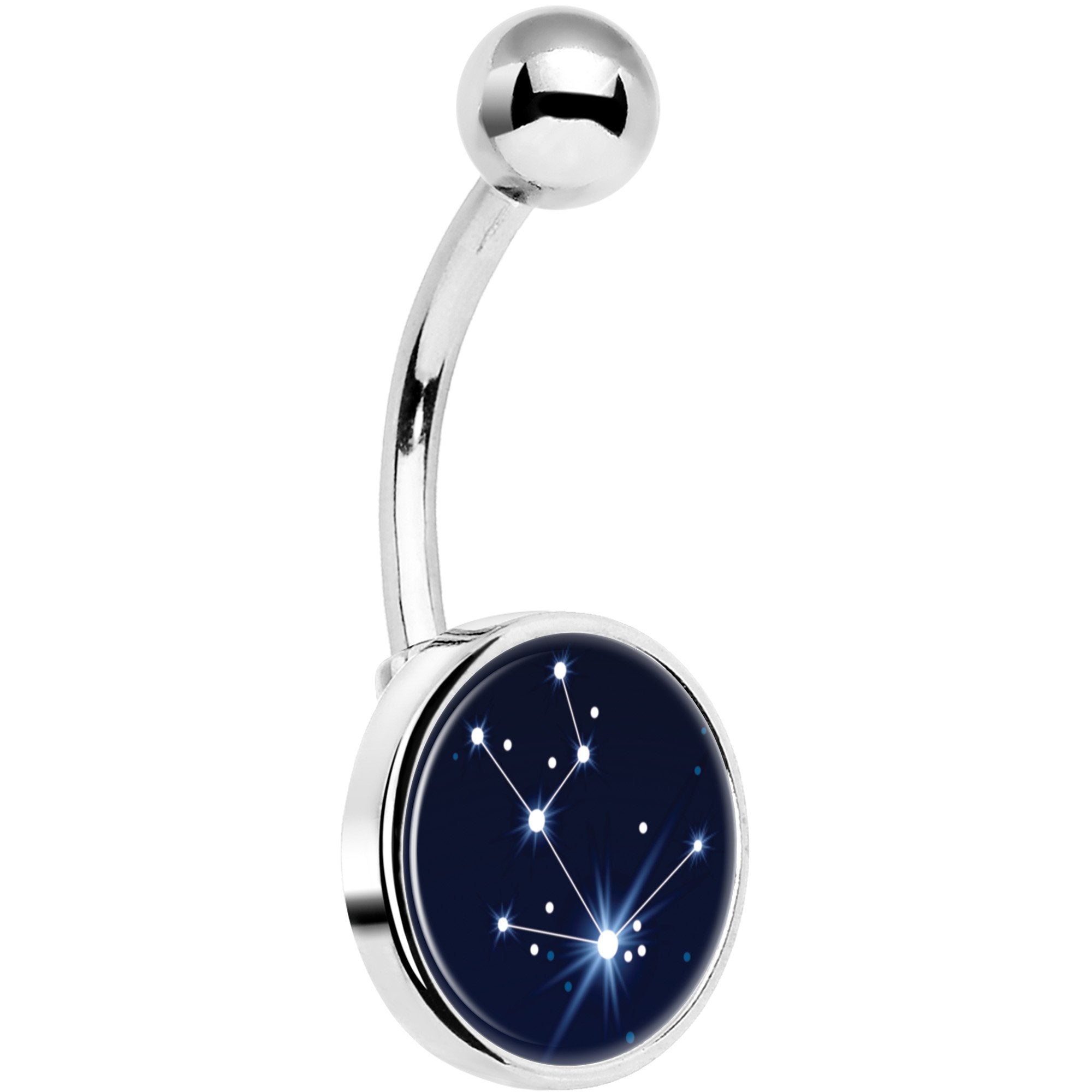 Zodiac Constellation Taurus Hypoallergenic Stainless Steel Belly Ring