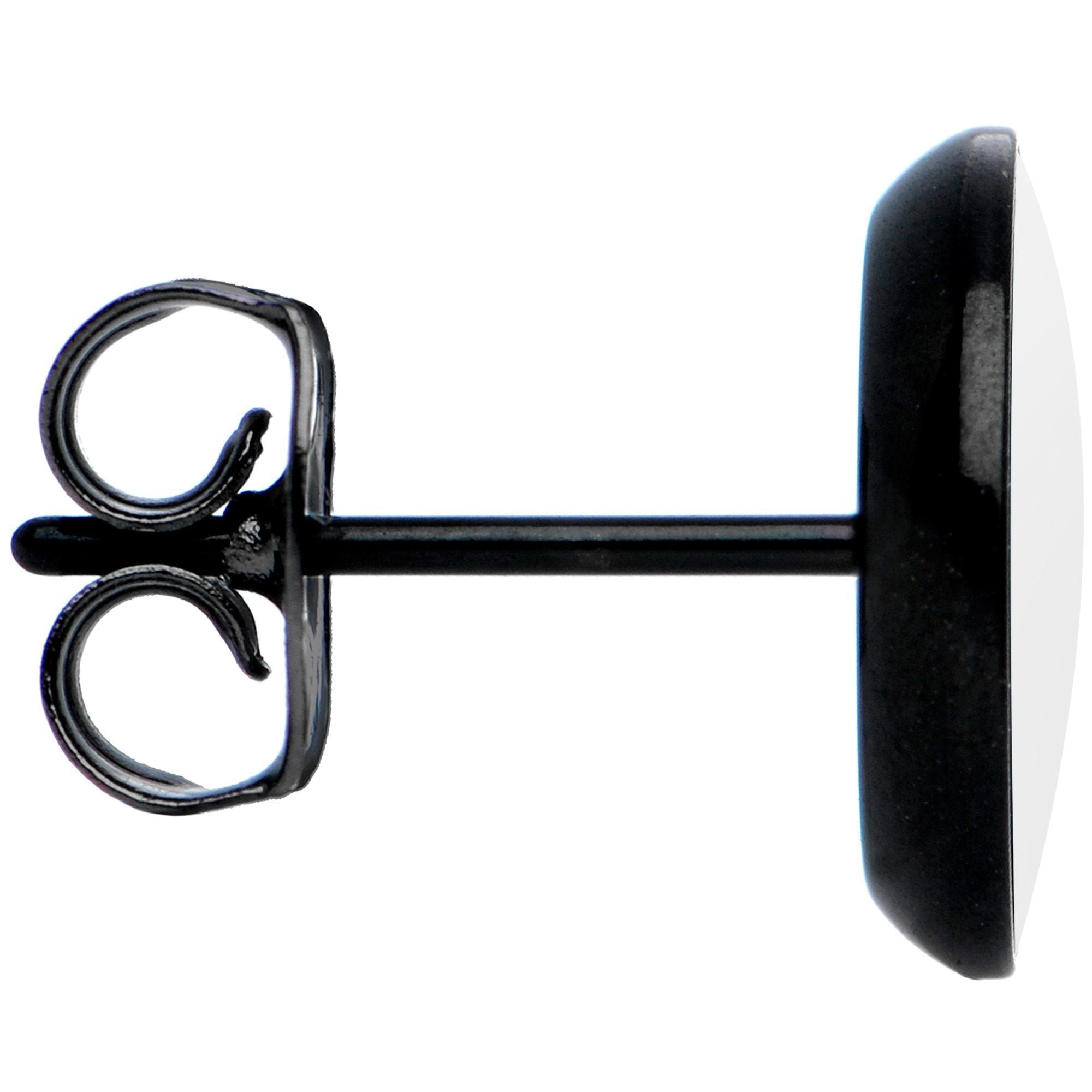 Skeleton Bride and Vampire Groom Halloween Black Stud Earrings