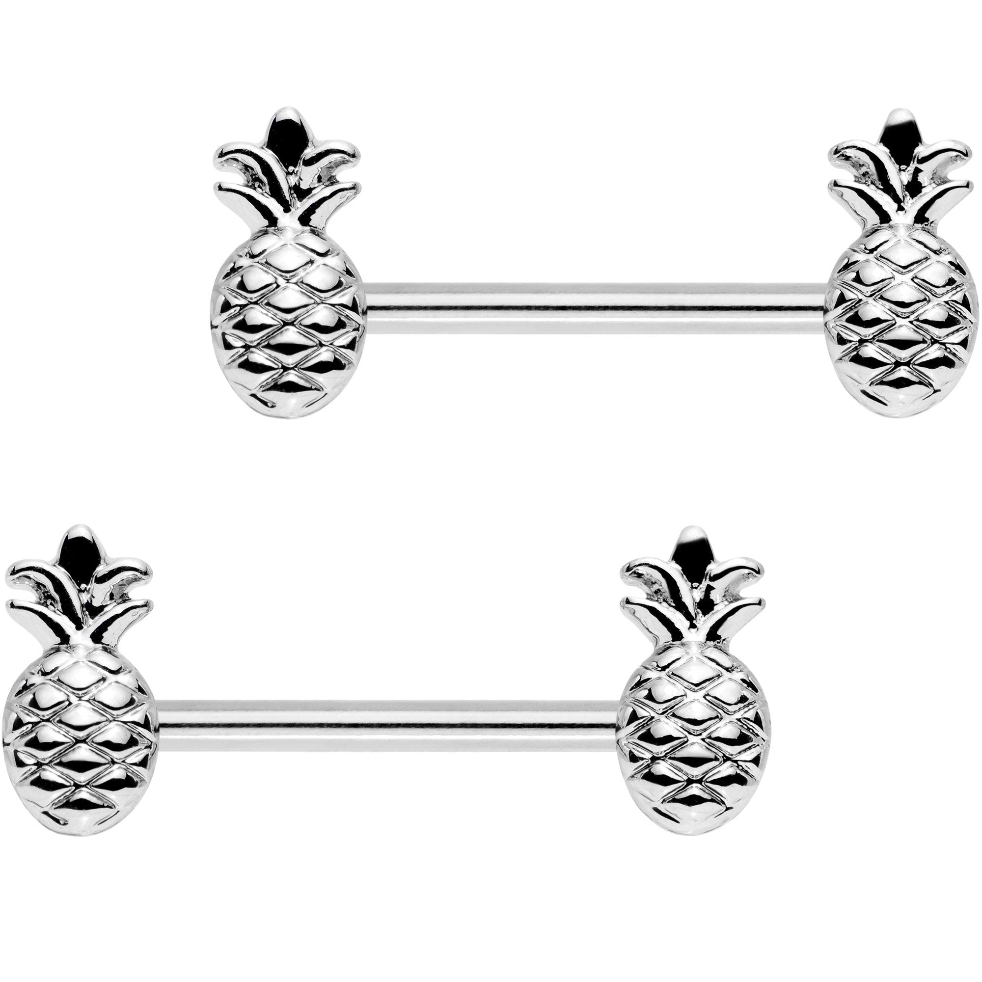 9/16 Plump Pineapple Barbell Nipple Ring Set