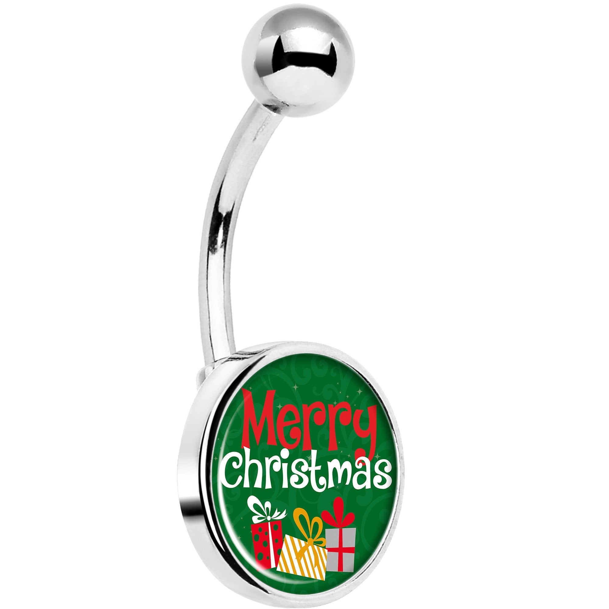 Merry Christmas Presents Hypoallergenic Stainless Steel Belly Ring