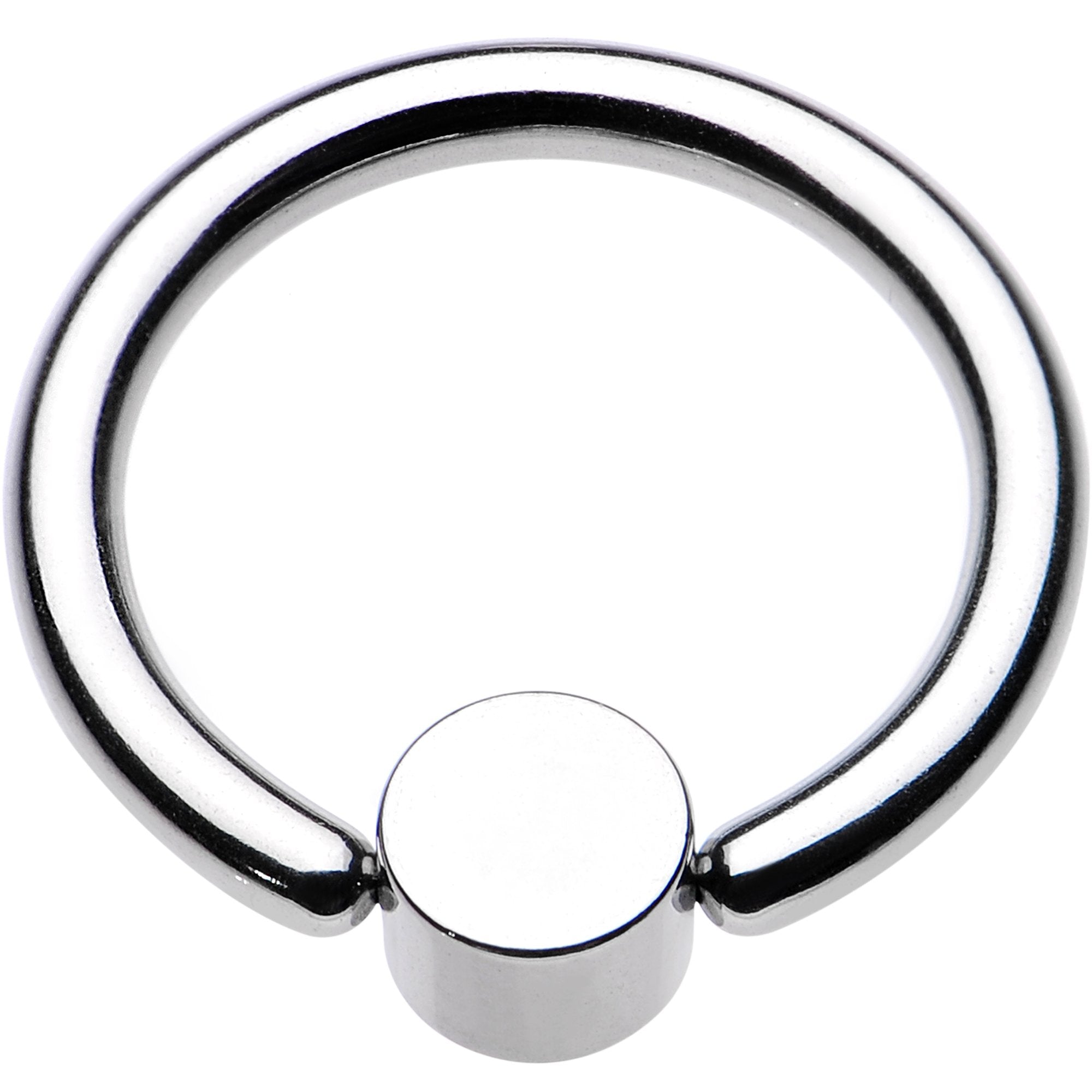 12G 1/2 Clear Gem 5mm Disc BCR Captive Ring