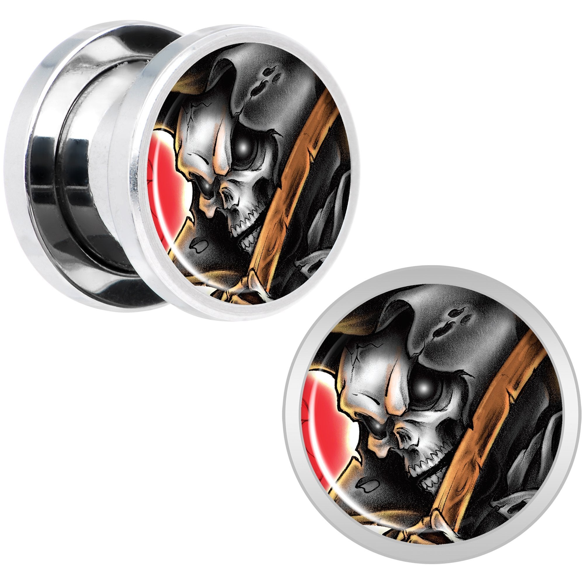 Wake the Dead Grim Reaper Halloween Plug Set 5mm to 16mm