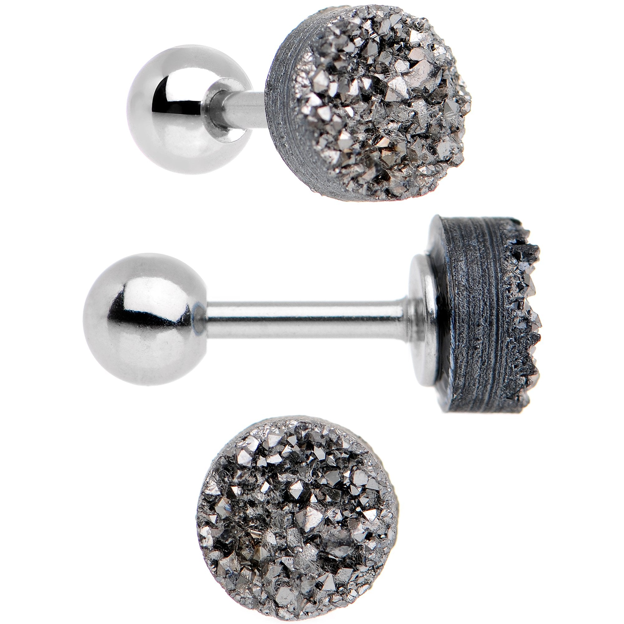 16G 1/4 Tantalizing Textures Tragus Cartilage Earring Set of 5