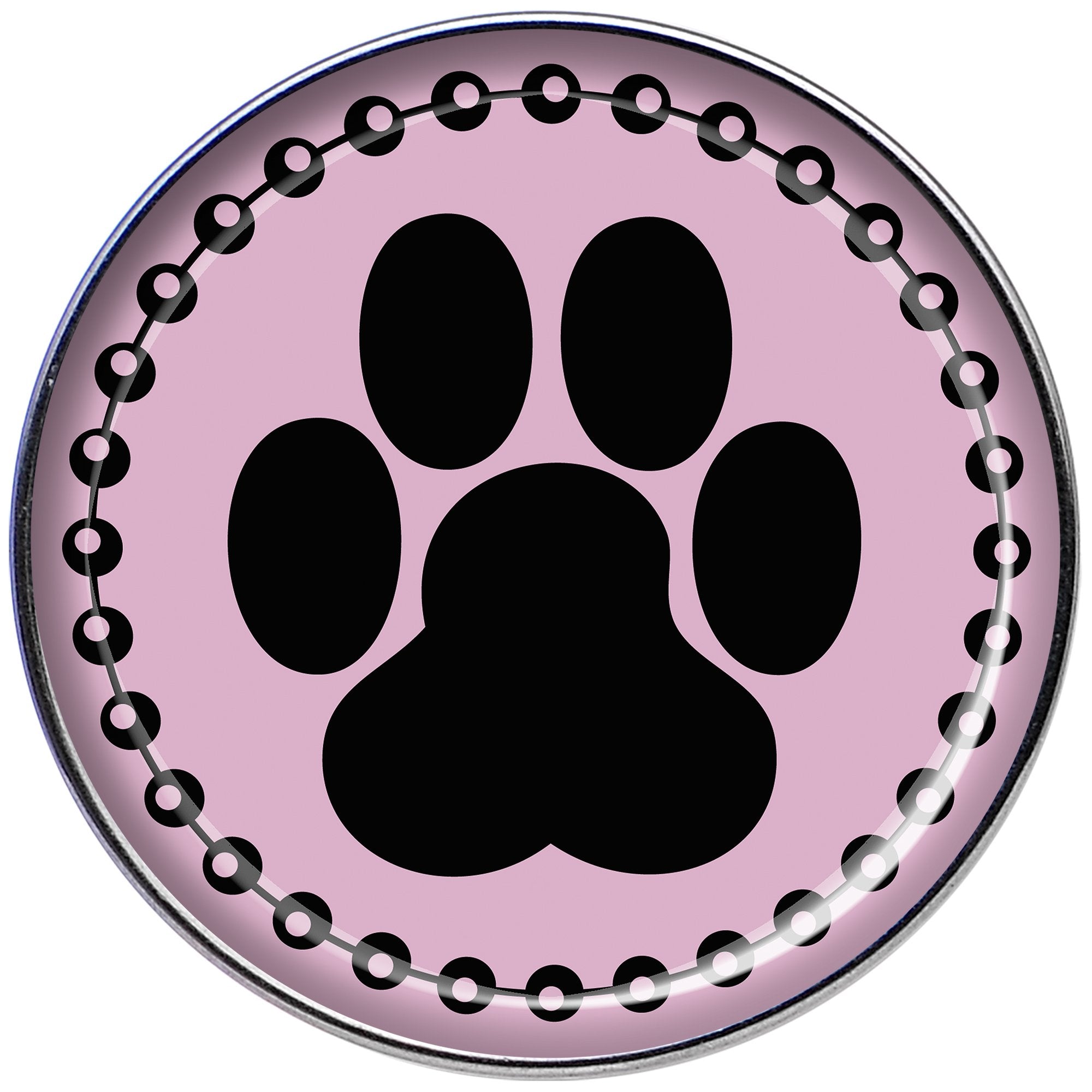 16G Black on Pink Paw Print Tragus Cartilage Earring