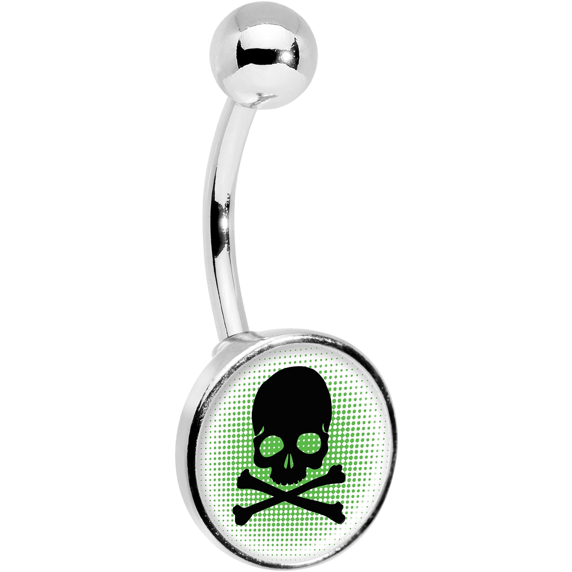 Green Black Skull Stainless Steel Belly Ring stylish jewelry
