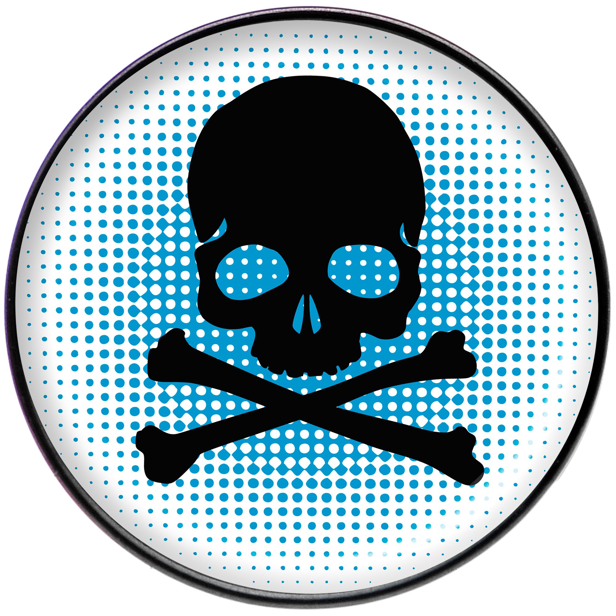 Blue Black Skull Black Barbell Tongue Ring