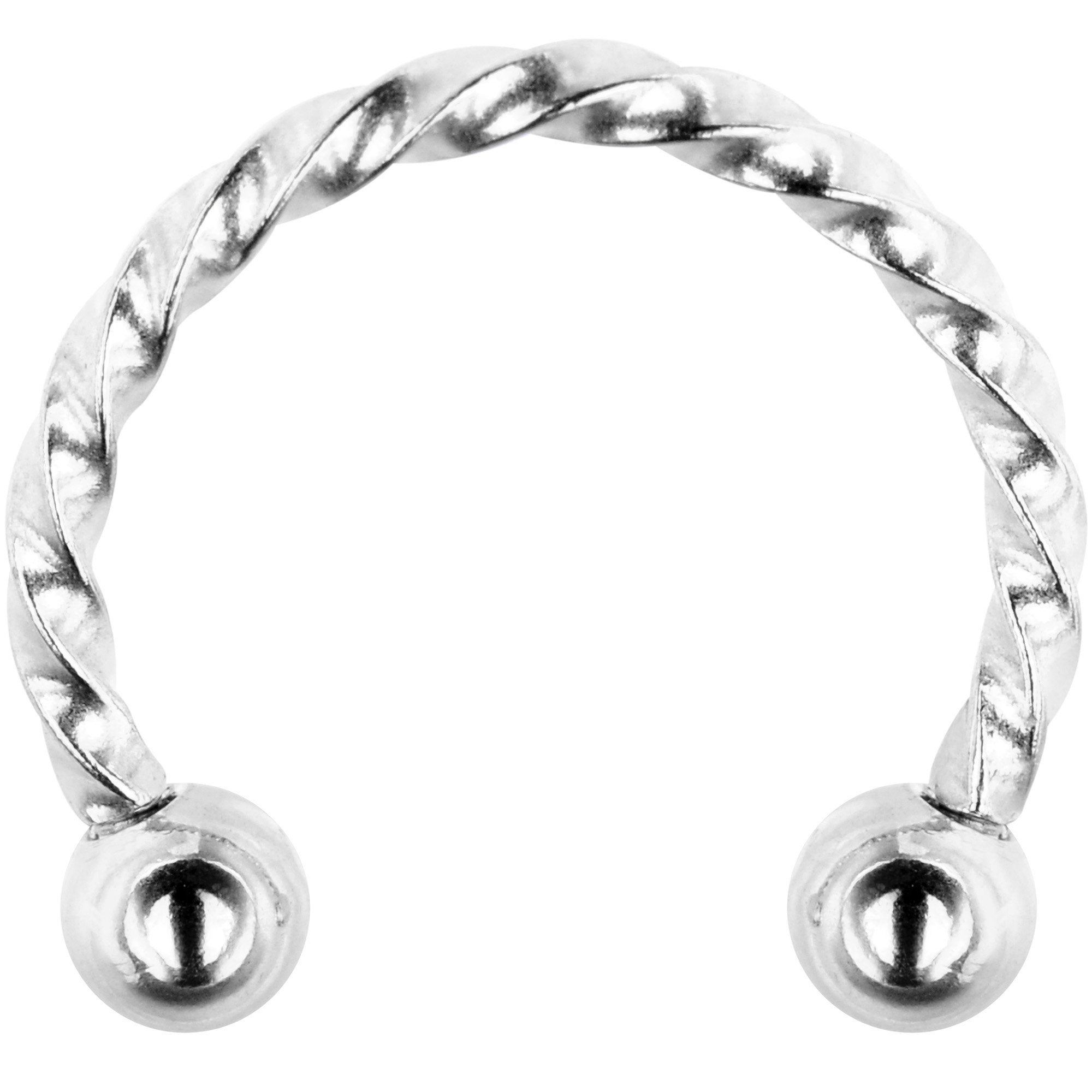 16G 3/8 Seriously Twisted Horseshoe Circular Barbell