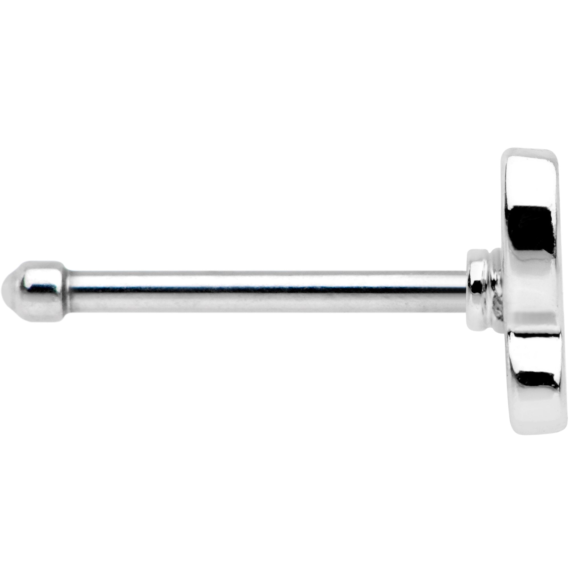 20G 1/4 Pink CZ Gem Half Paved Butterfly Nose Bone