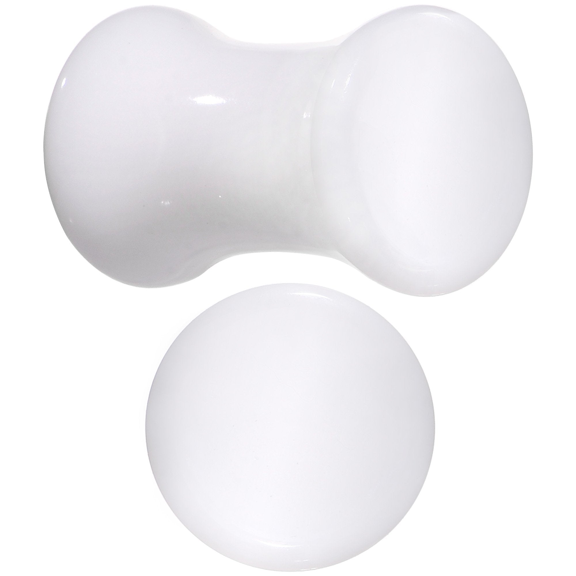 White UV Acrylic Saddle Plug Set 4mm to 25mm