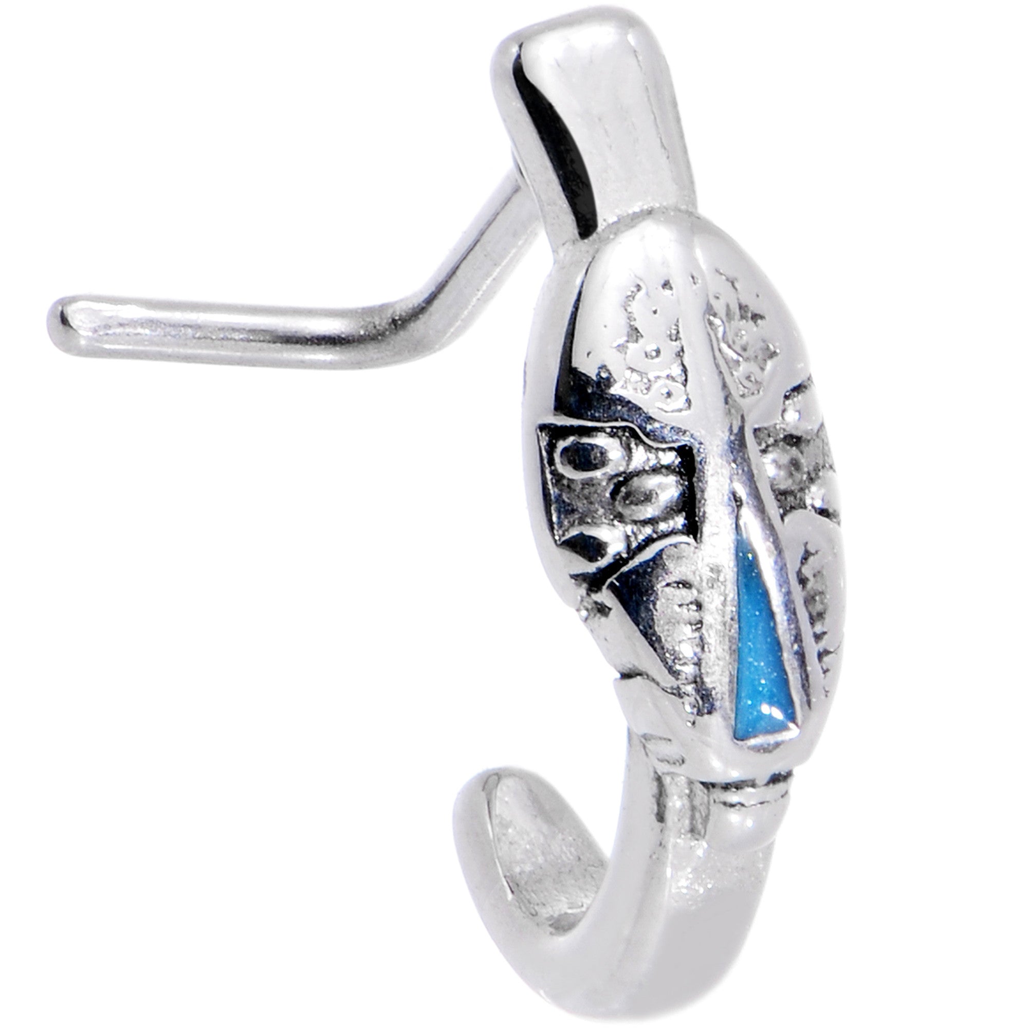 20G Carry Me Always Cross Faux Hoop L Shaped Nose Ring