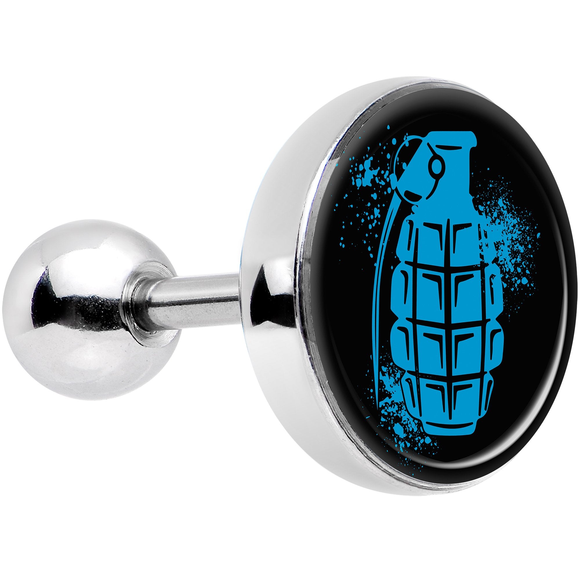 16G 1/4 Blue Grenade Tragus Cartilage Earring