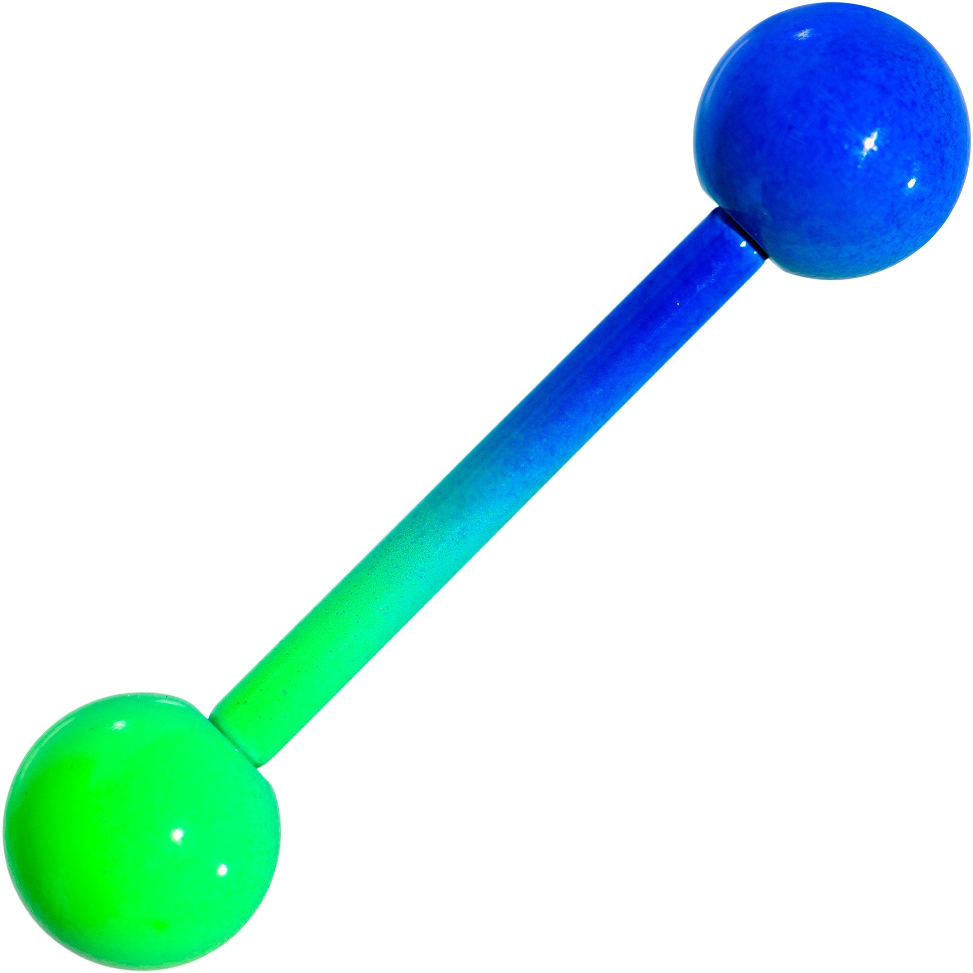 Color Plated Green Blue Fade Barbell Tongue Ring